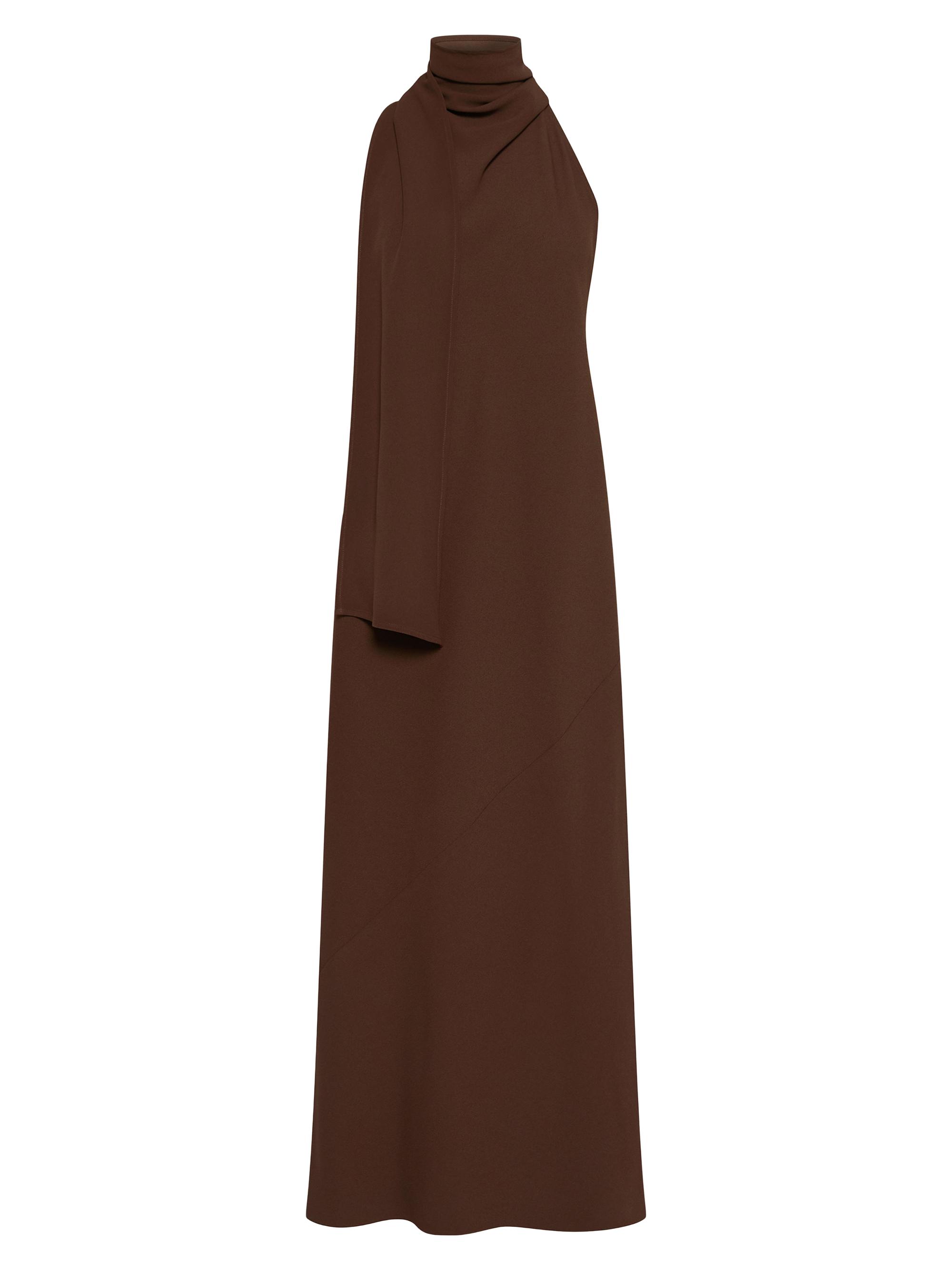 Marella Women's Envers Satin Calf Length Dress - Brown