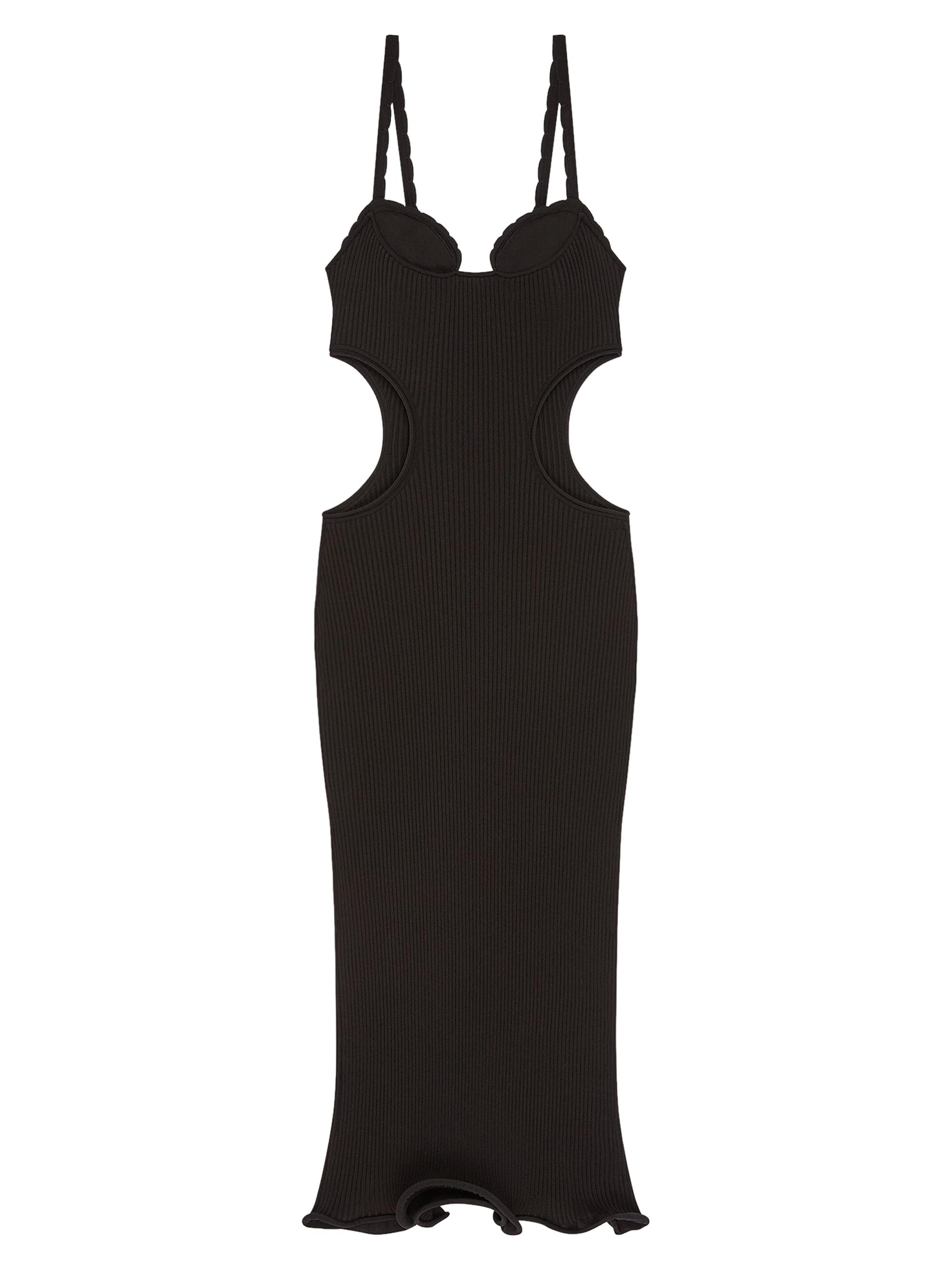 Givenchy Women's Slashed Dress in Rib - Black