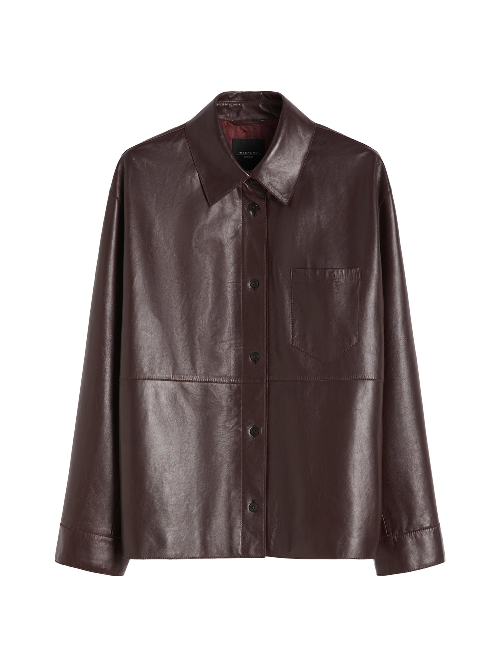 Weekend Max Mara Women's Nappa Leather Shirt Jacket - Bordeaux
