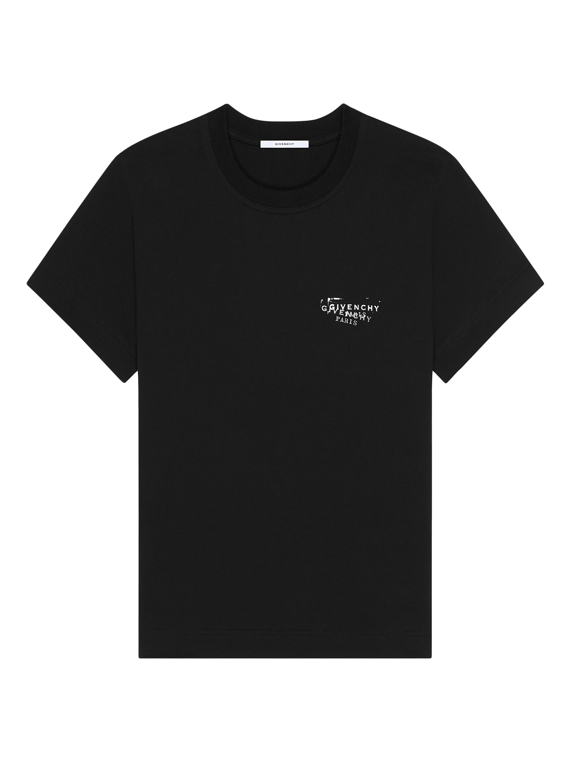 Givenchy Women's T-Shirt in Cotton with Stamp Print - Black | Thumbnail 4