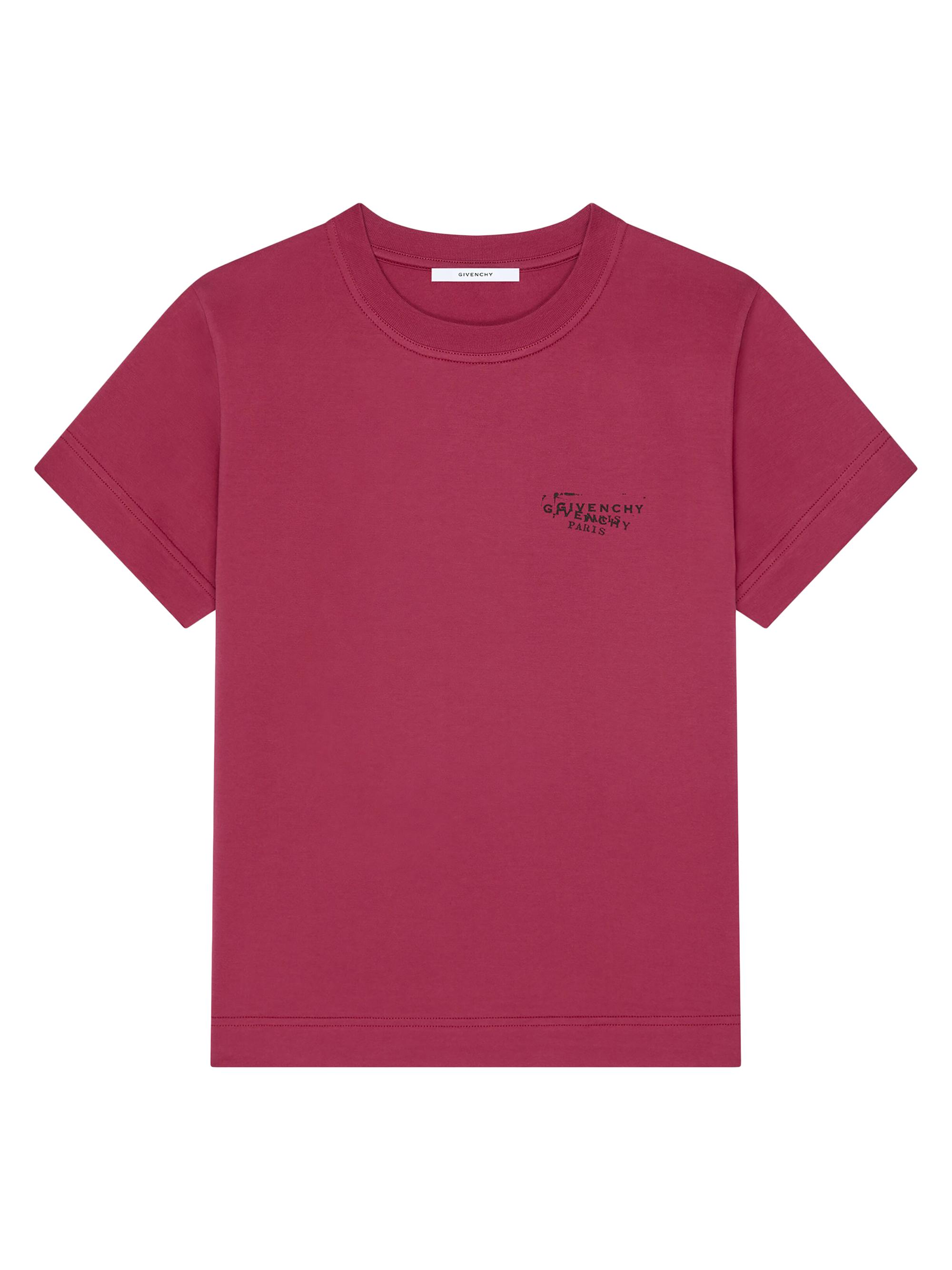 Givenchy Women's T-Shirt in Cotton with Stamp Print - Red Cherry