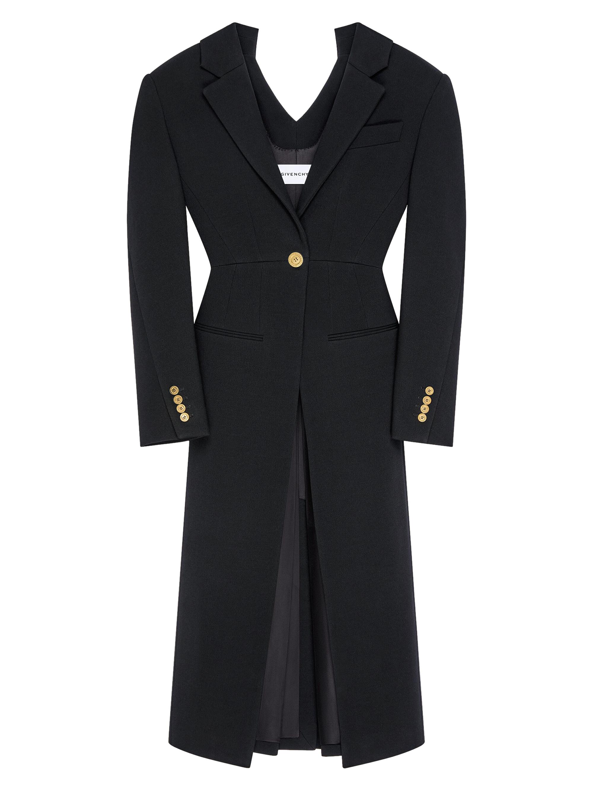 Givenchy Women's Slashed Coat in Wool - Black