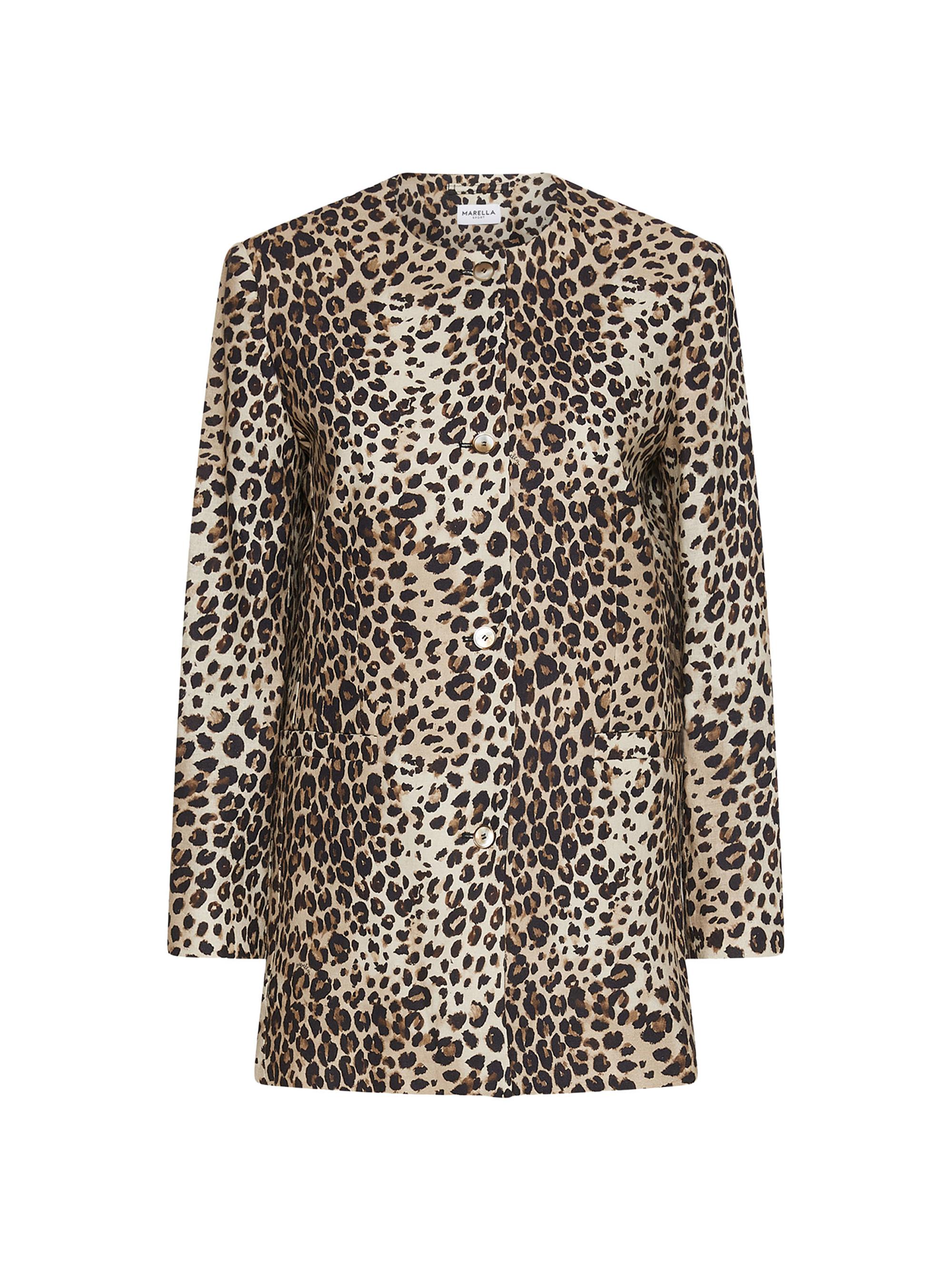 Marella Women's Linen Blend Basketweave Jacket - Beige Multi