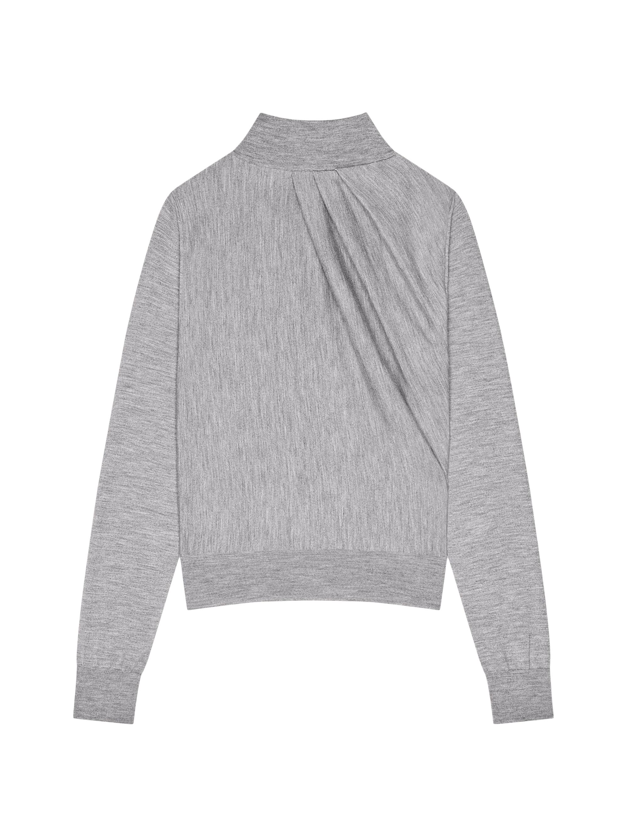Givenchy Women's Draped Sweater in Wool - Light Grey