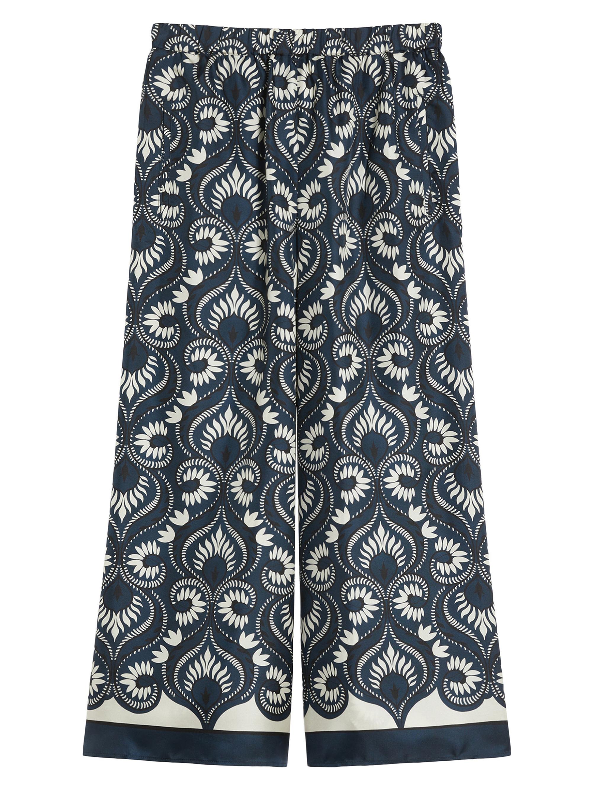 Weekend Max Mara Women's Fluid Printed Silk Trousers - Navy