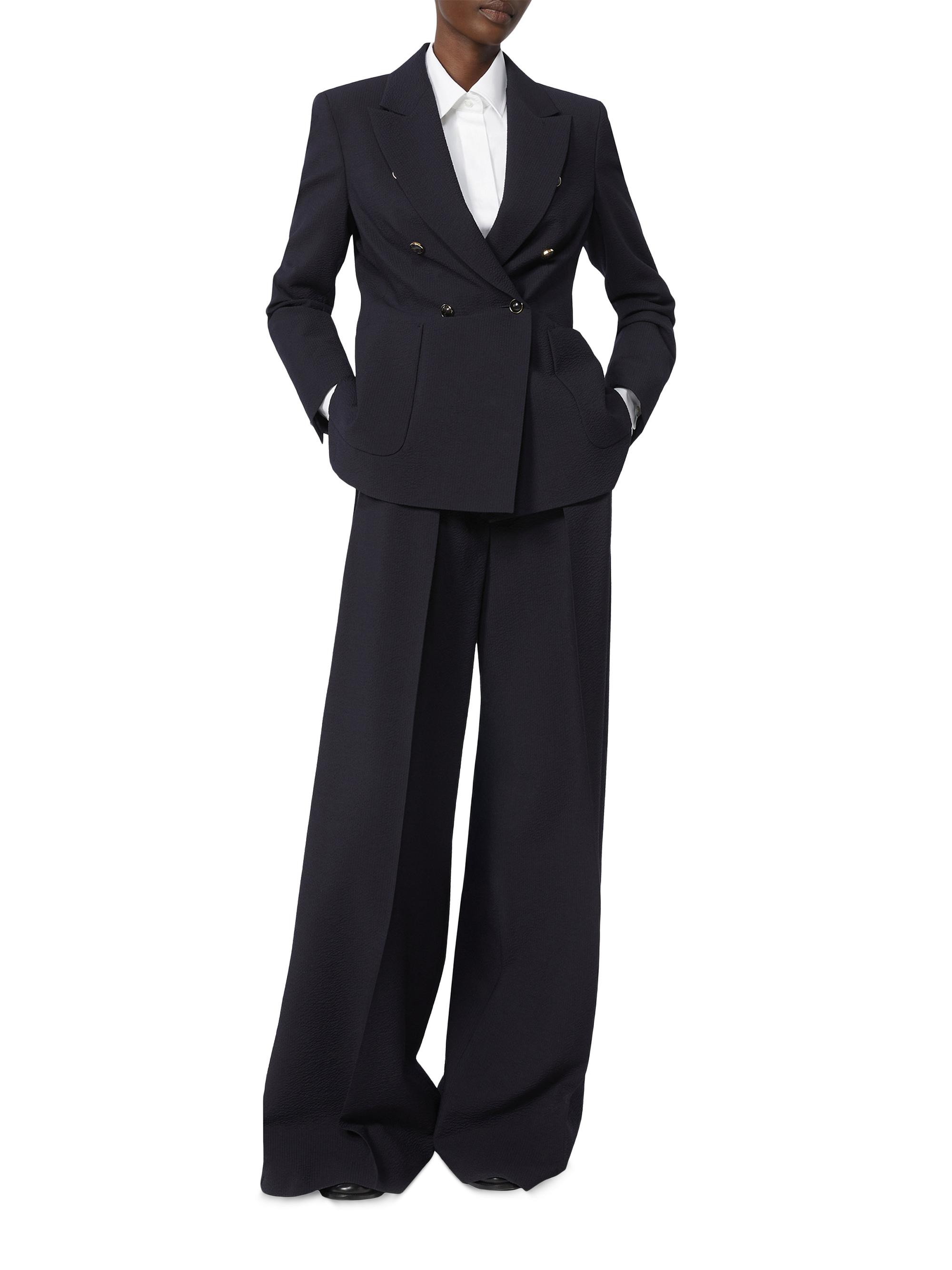 Max Mara Women's Wool Blend Seersucker Blazer - Ultramarine | Thumbnail 6