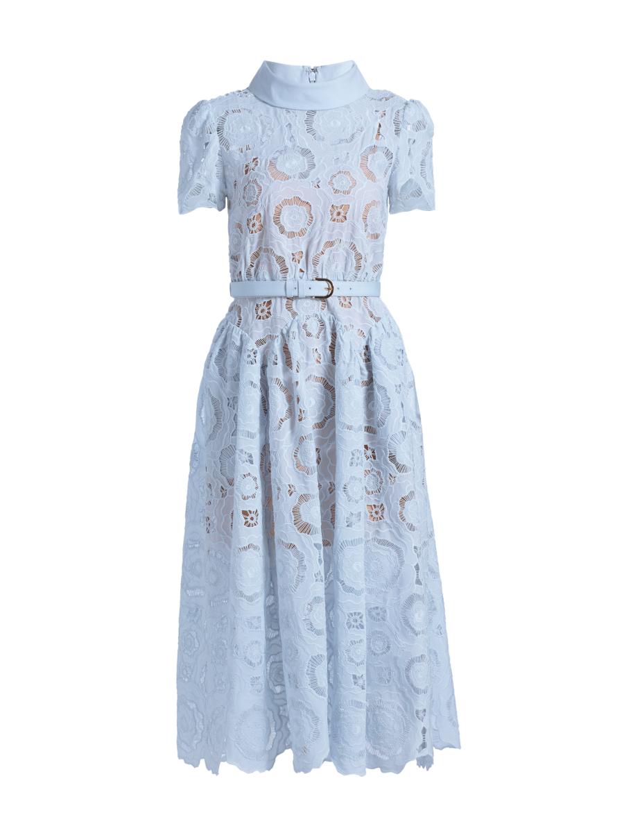 Self-Portrait Floral Lace A-Line Midi-Dress | Saks Fifth Avenue