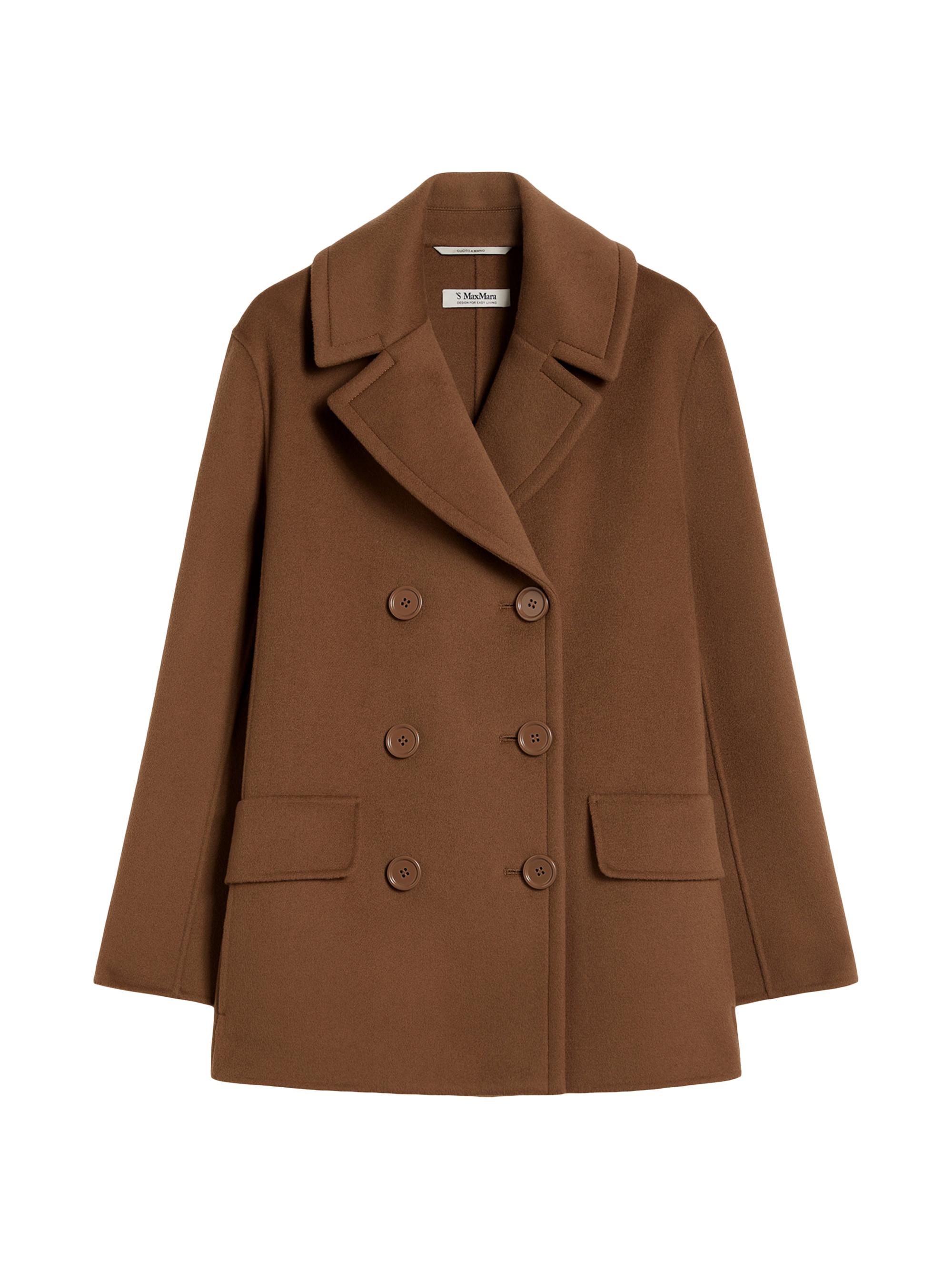 Max Mara Women's Wool Broadcloth Pea Coat - Tobacco