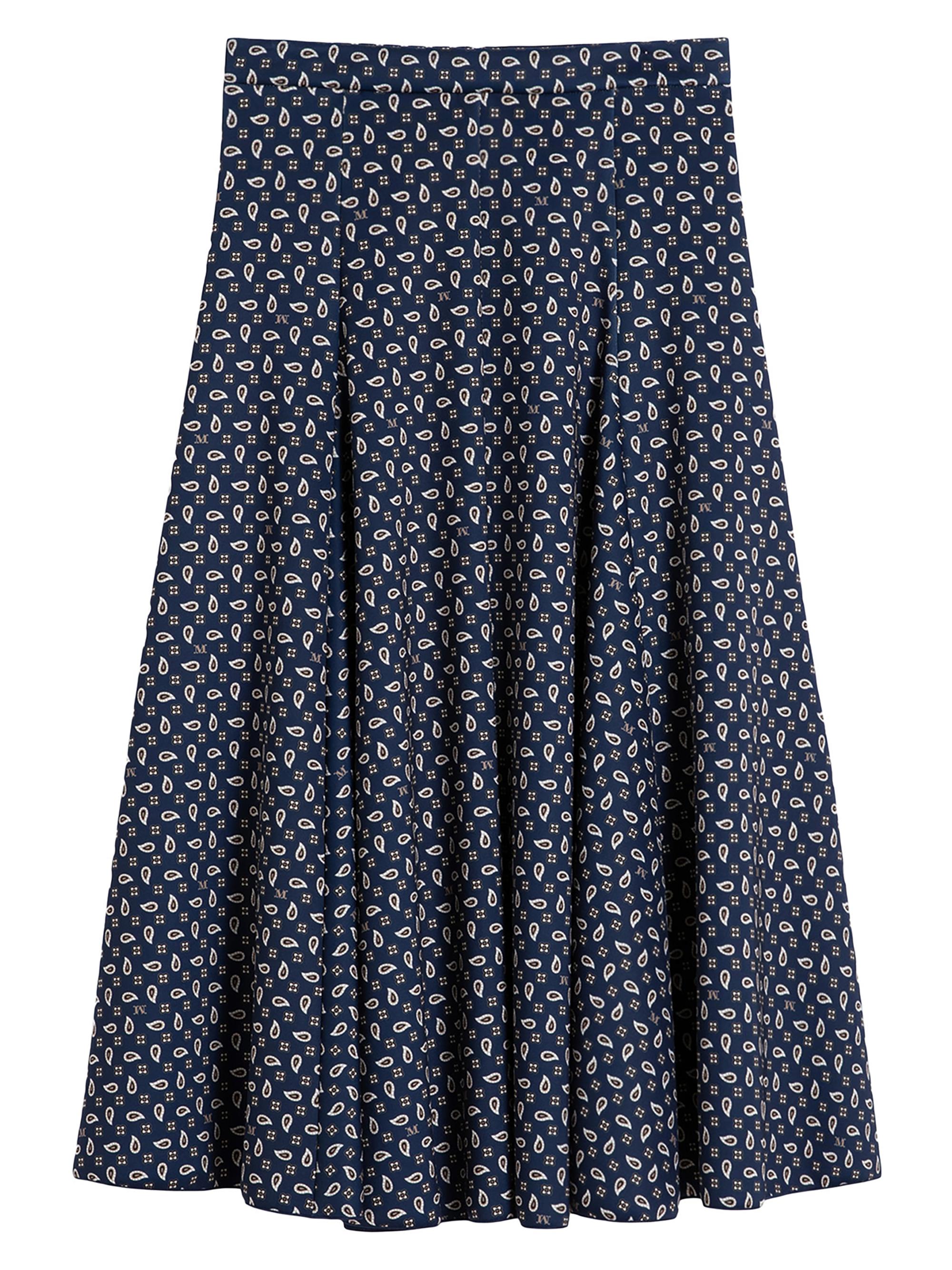 Max Mara Women's Printed Jersey Skirt - Navy