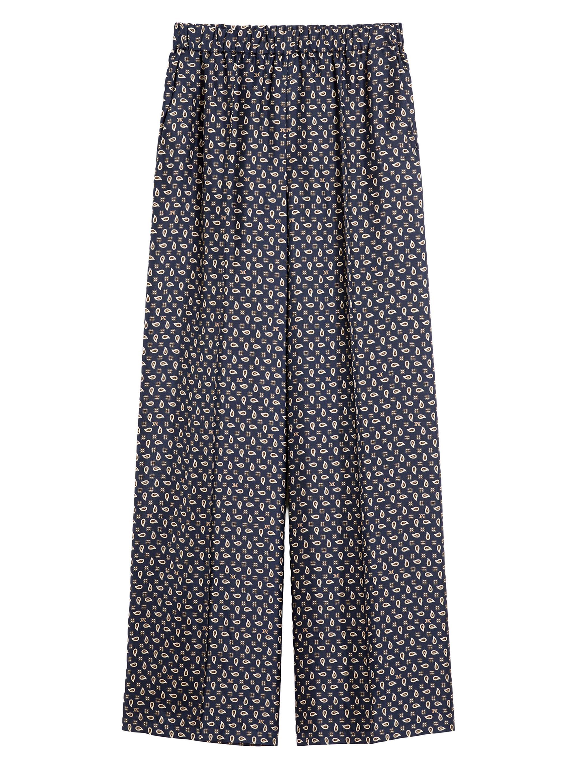 Max Mara Women's Printed Silk Trousers - Ultramarine