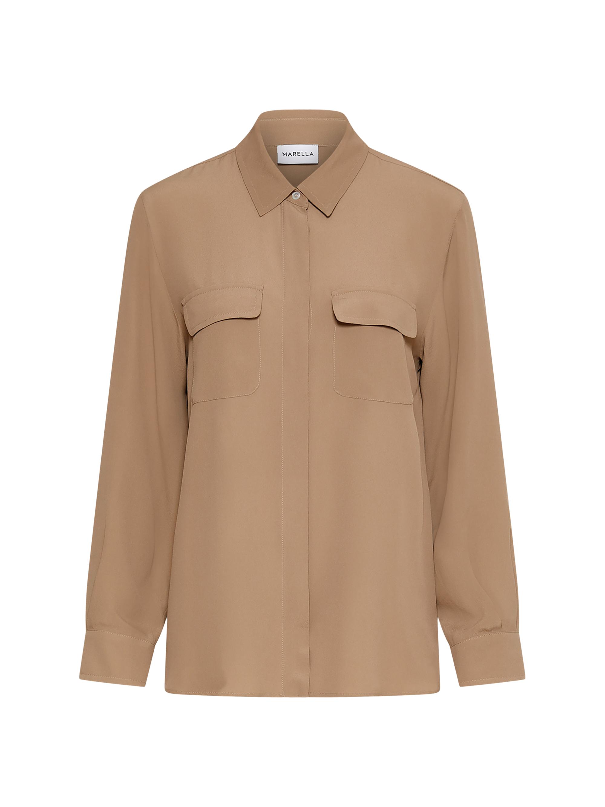Marella Women's Silk Blend Crepe Shirt - Natural