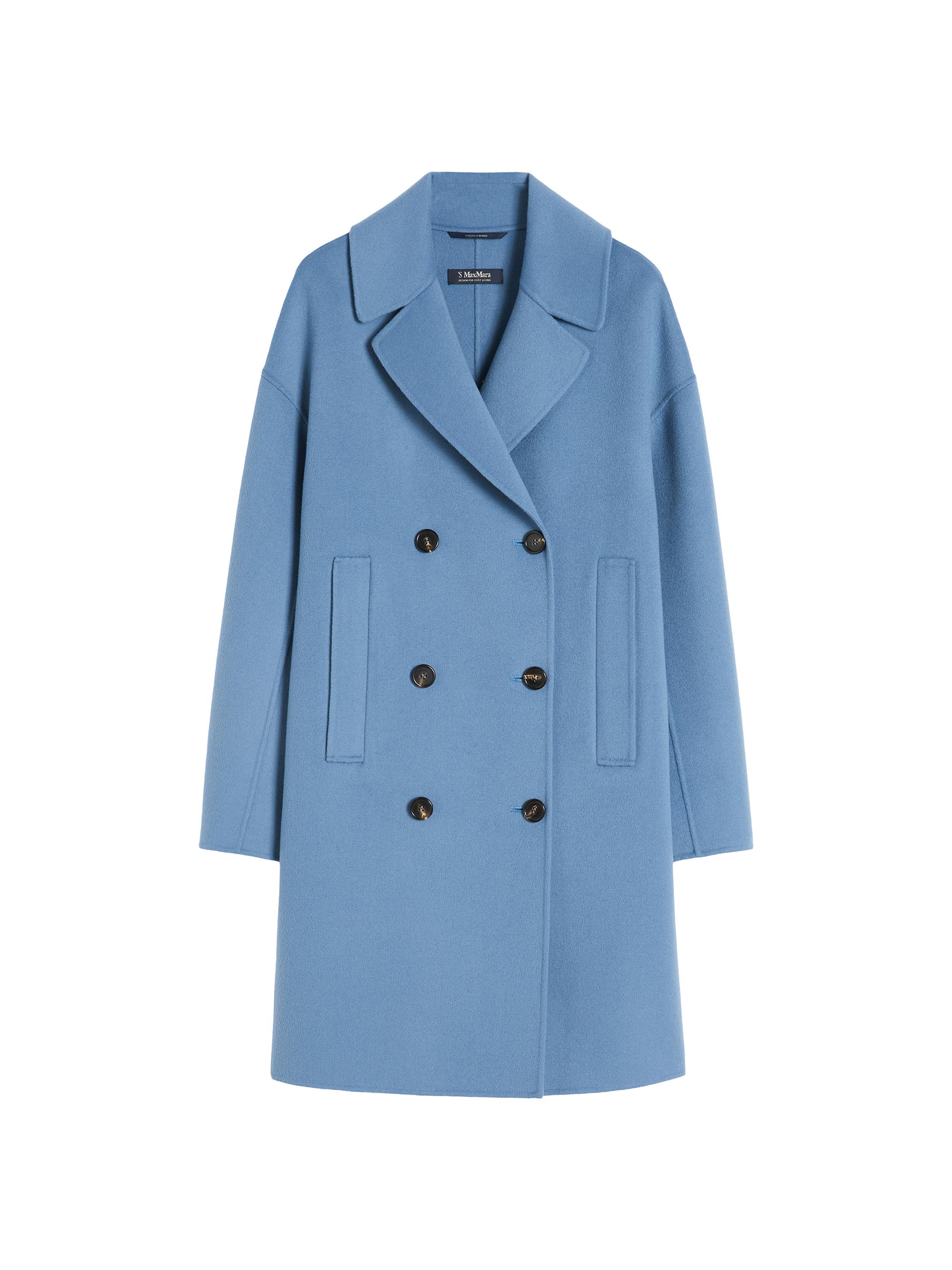 Max Mara Women's Wool Broadcloth Midi Coat - Light Blue