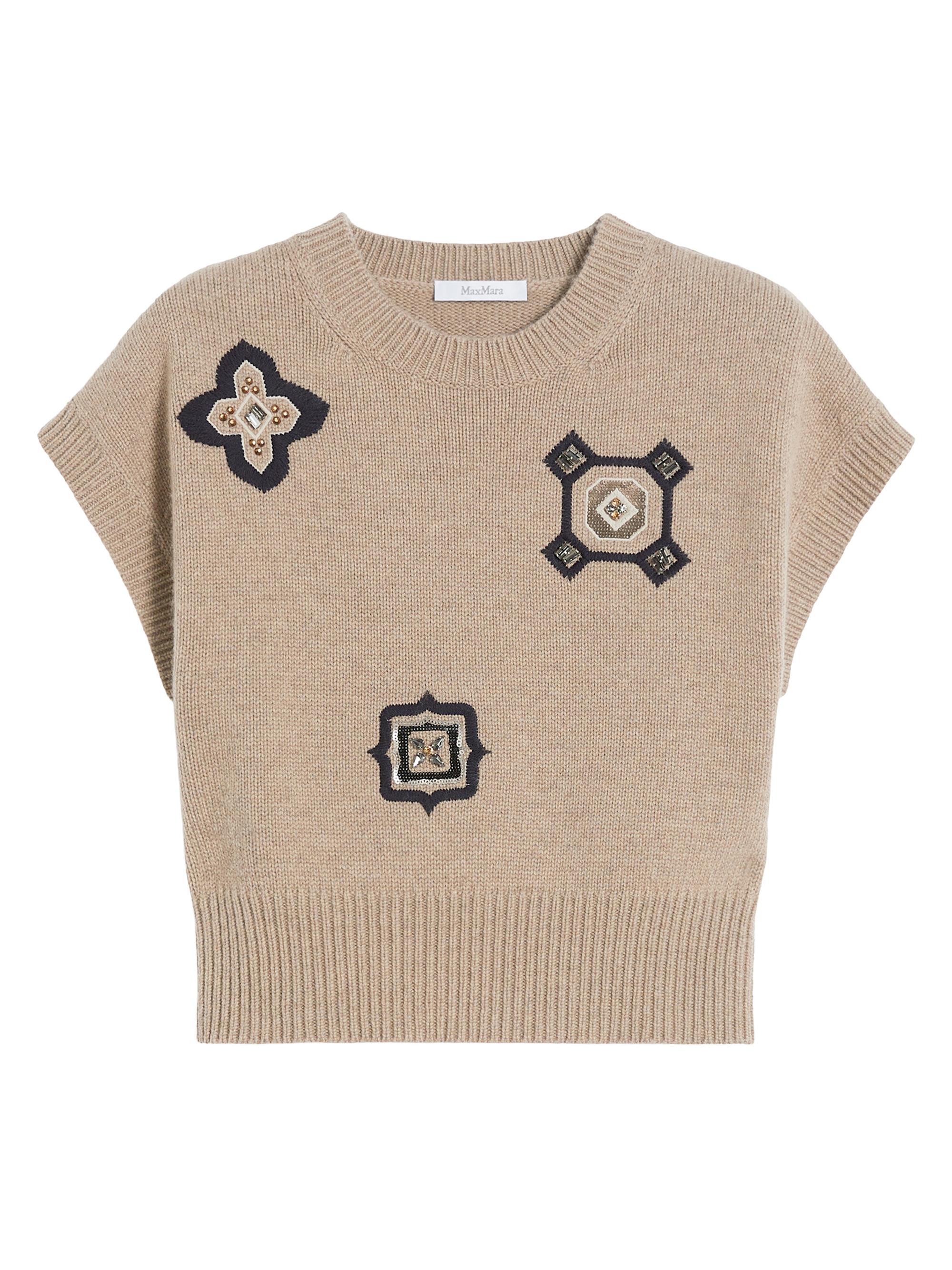 Max Mara Women's Wool and Cashmere Cropped Sweater - Sand