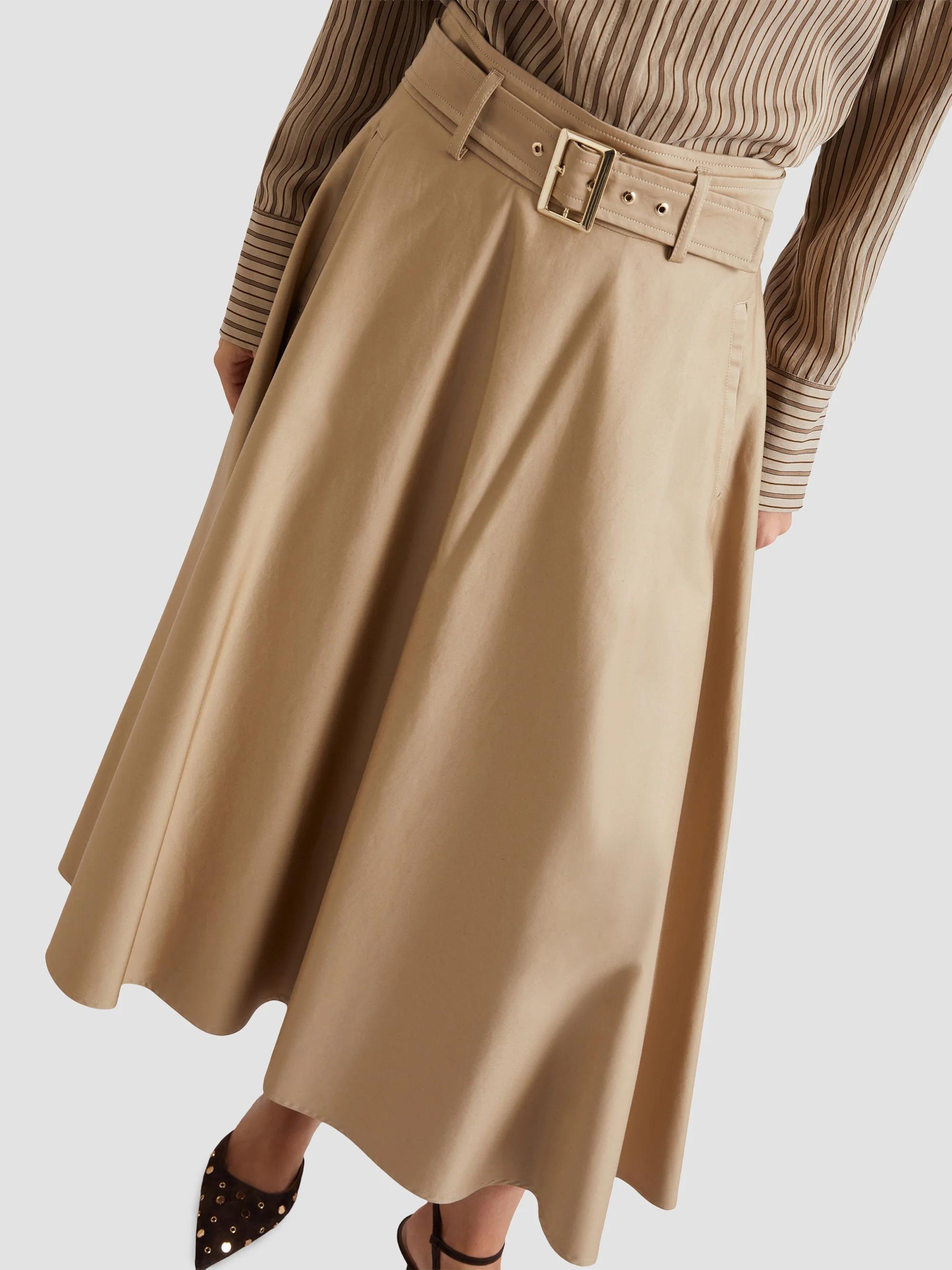 Marella Water Repellent Stretch Cotton Satin Skirt | Saks Fifth Avenue