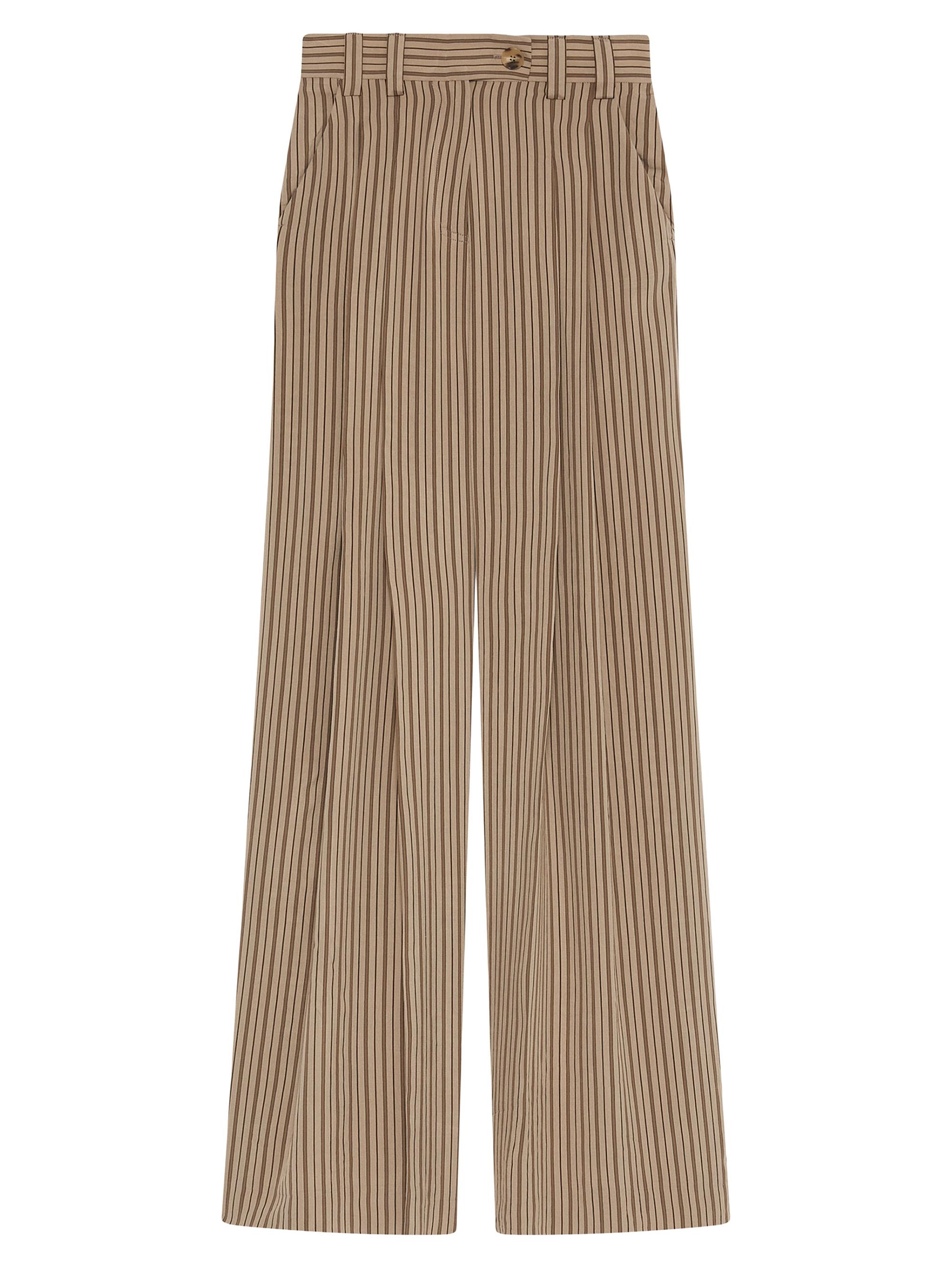 Marella Women's Shiny Viscose Palazzo Trousers - Hazelnut Brown