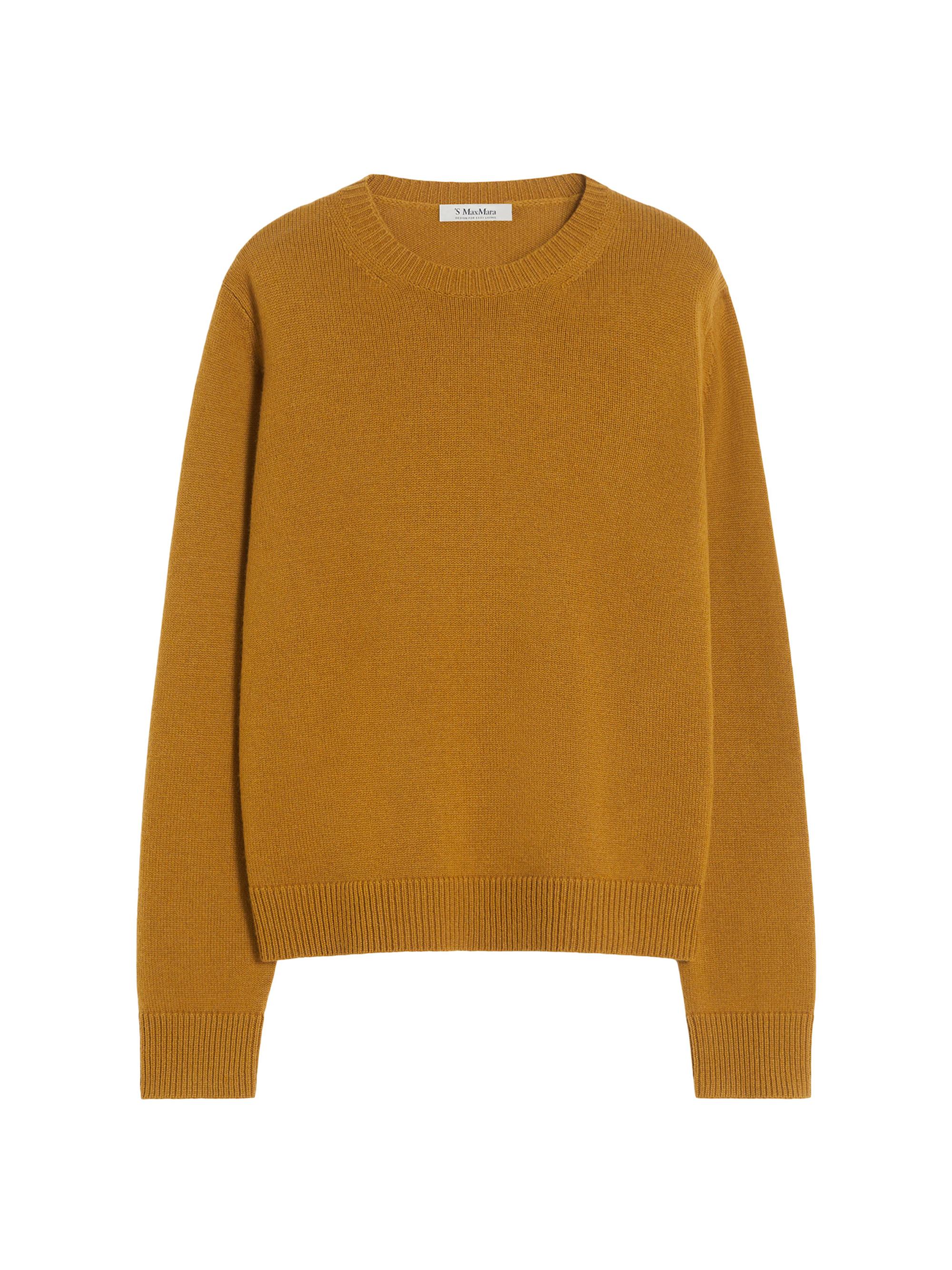 Max Mara Women's Wool and Cashmere Sweater with Patch Detail - Mustard