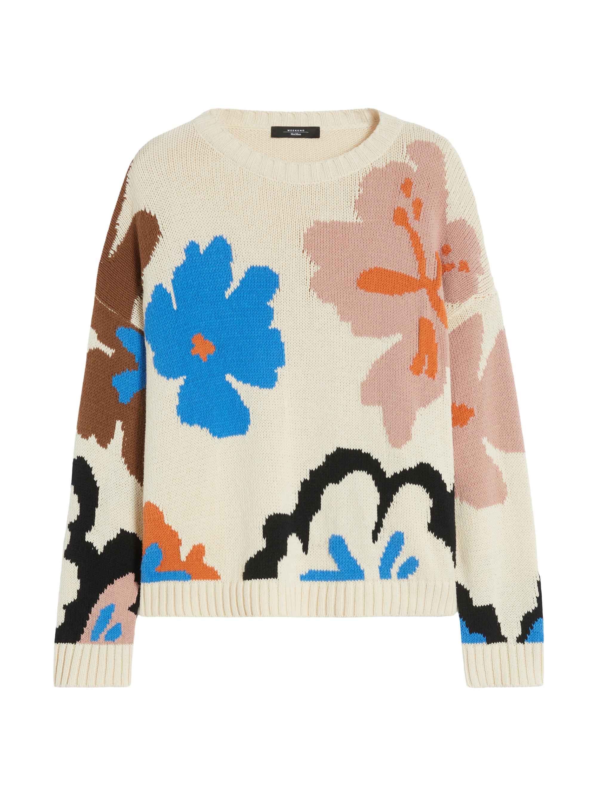 Weekend Max Mara Women's Patterned Cotton Crew Neck Sweater - Multicolour