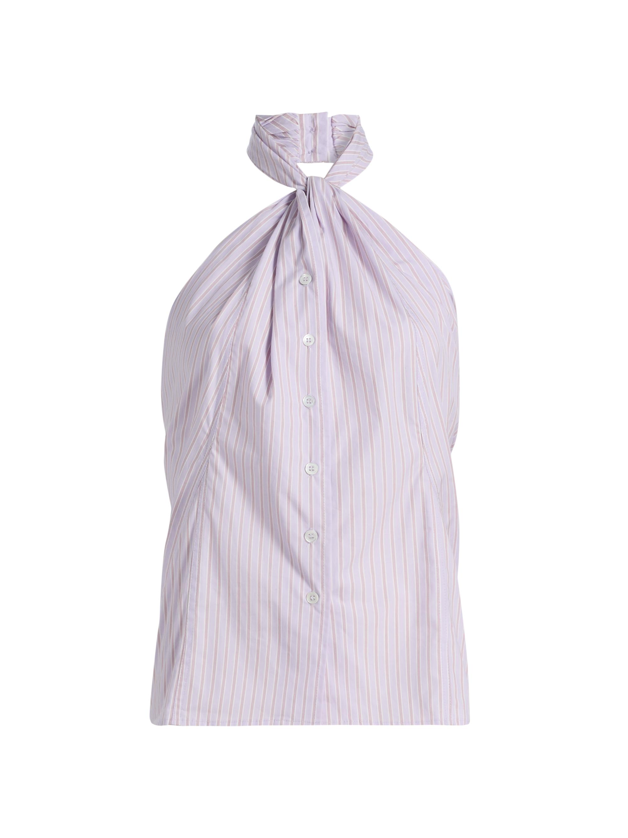 Micala Pinstriped Open-Back Top