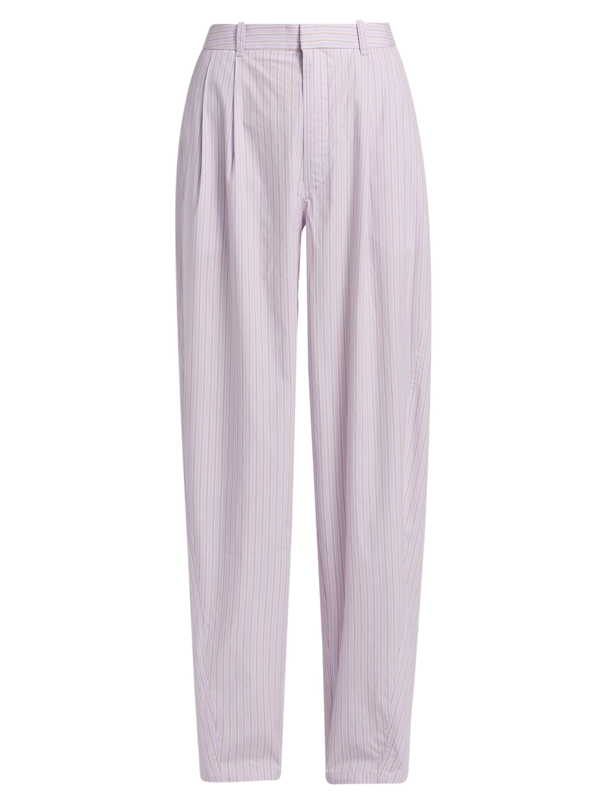 Davika Striped Cotton Tapered-Leg Pants