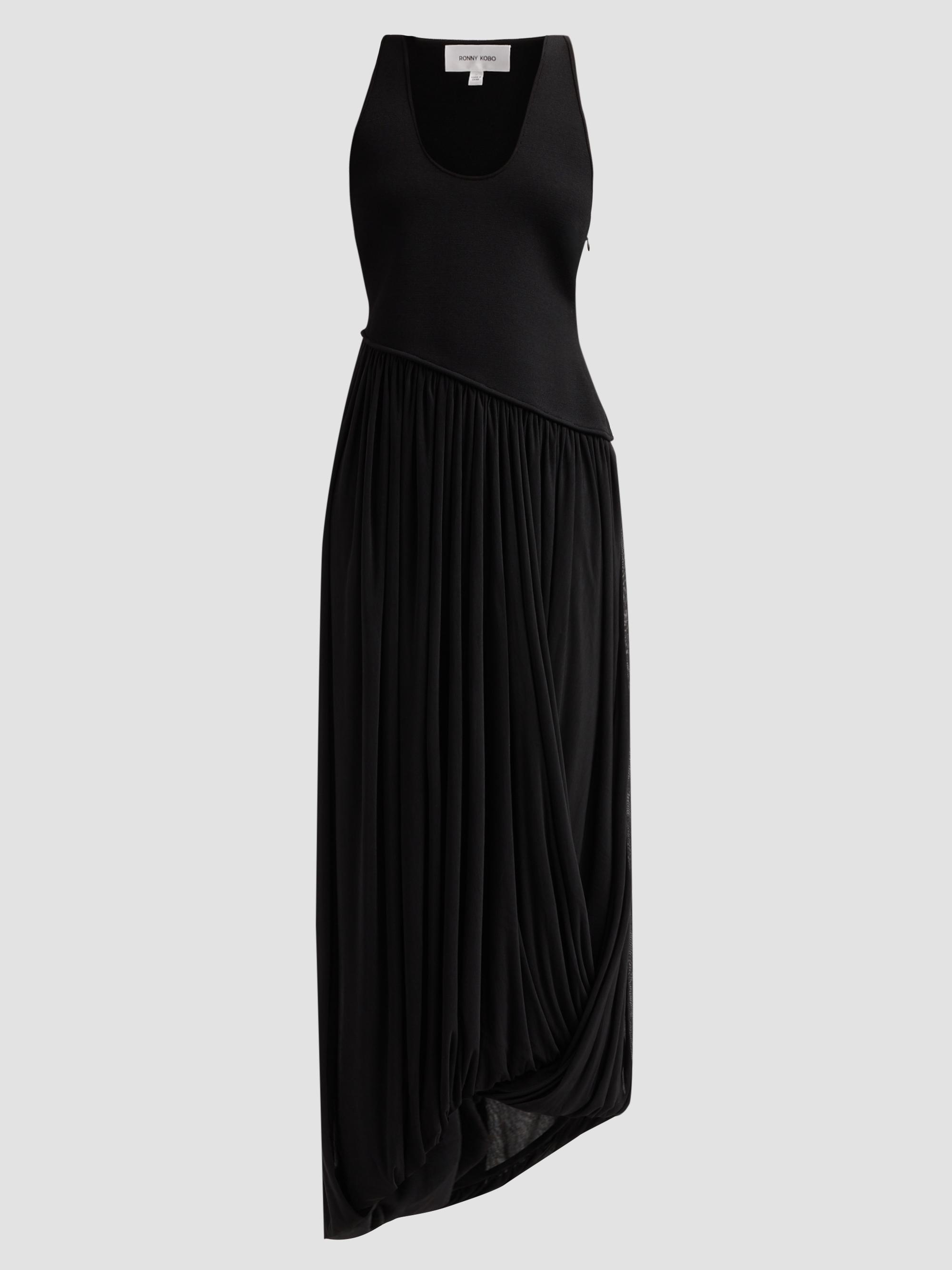 Ronny Kobo Women's Meyer Asymmetric Midi Dress - Black