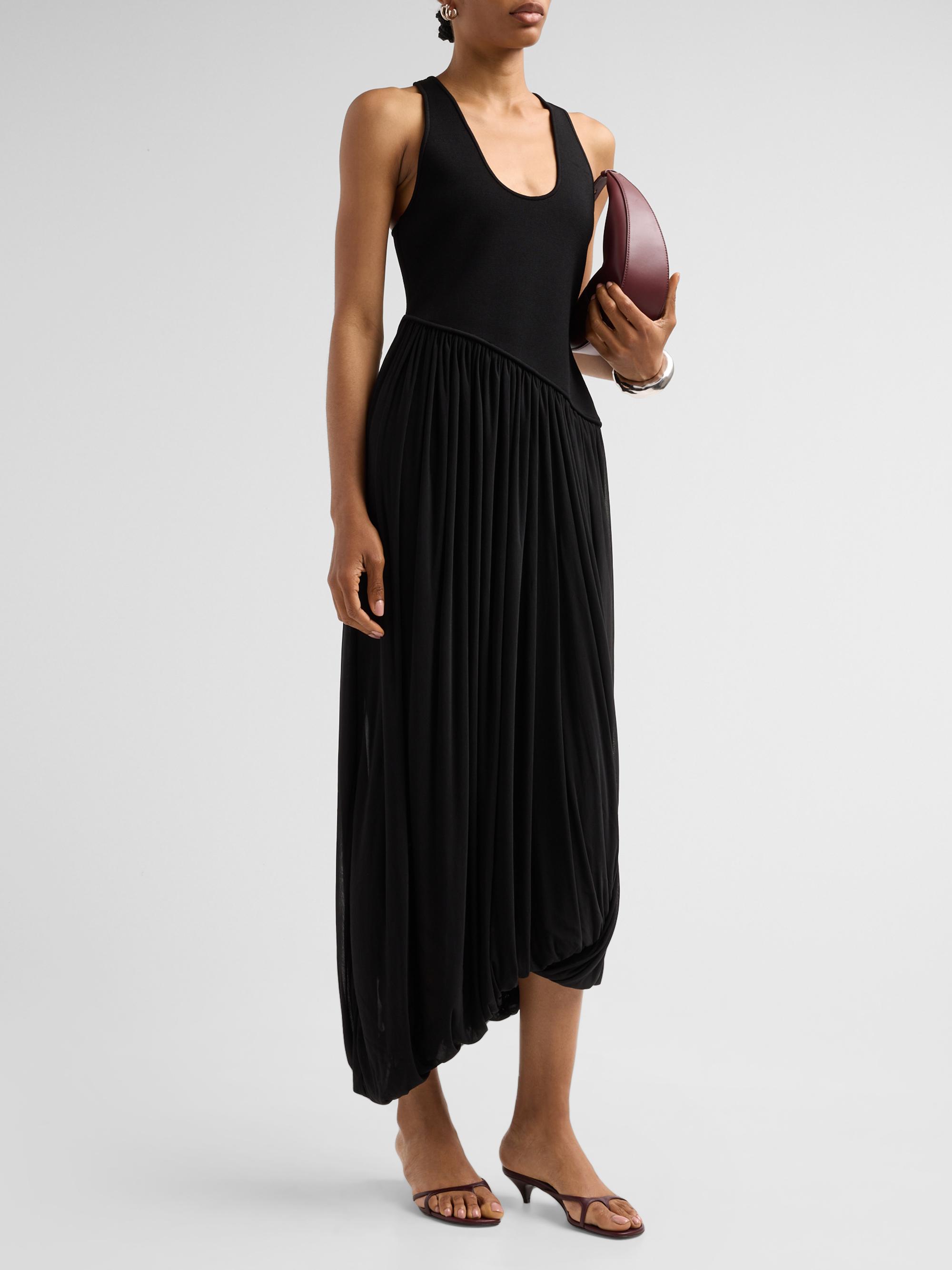 Ronny Kobo Women's Meyer Asymmetric Midi Dress - Black | Thumbnail 4