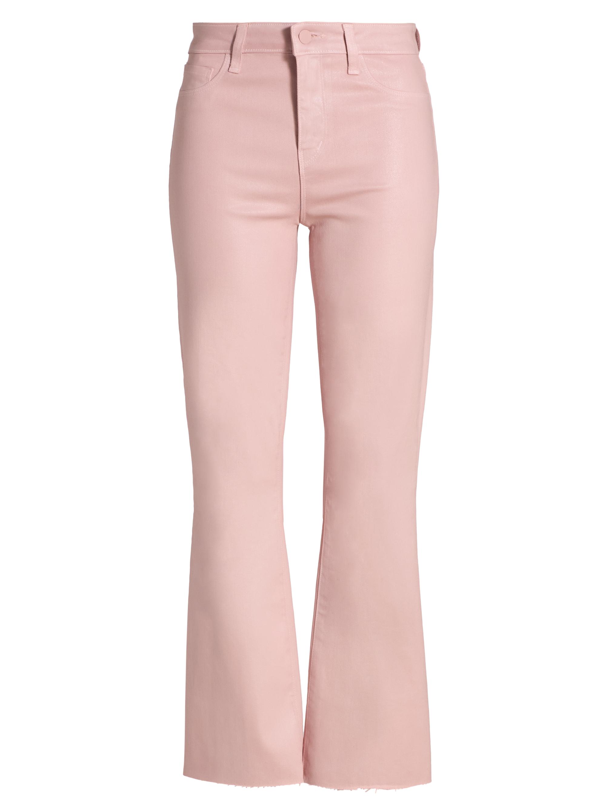 L'AGENCE Women's Kendra Coated Crop Flare Jeans - Pale Rose Coated