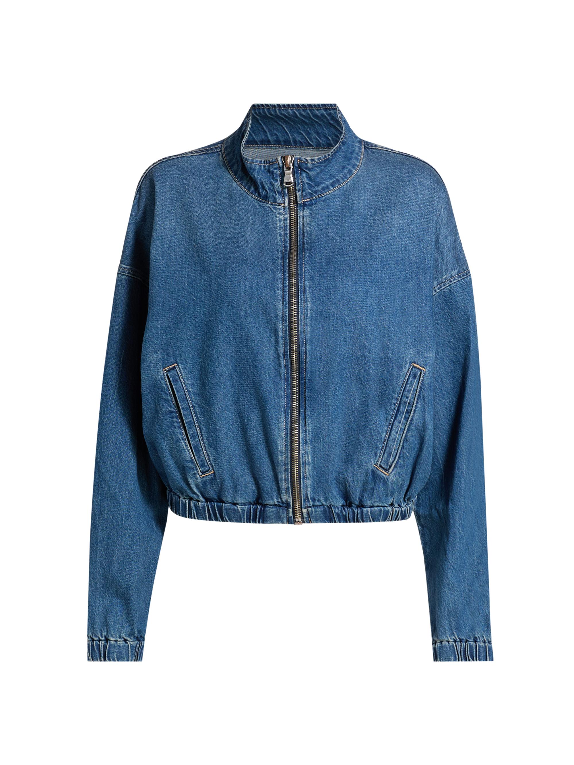 L'AGENCE Yari Collarless Denim Jacket | Saks Fifth Avenue