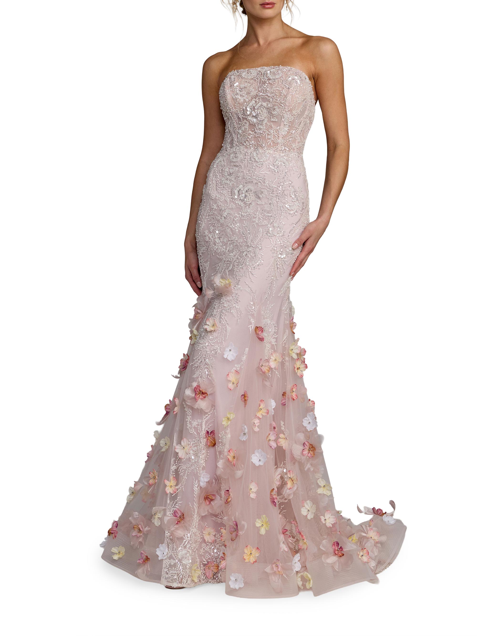 Mac Duggal Women's Embellished Strapless Mermaid Gown - Blush Multi