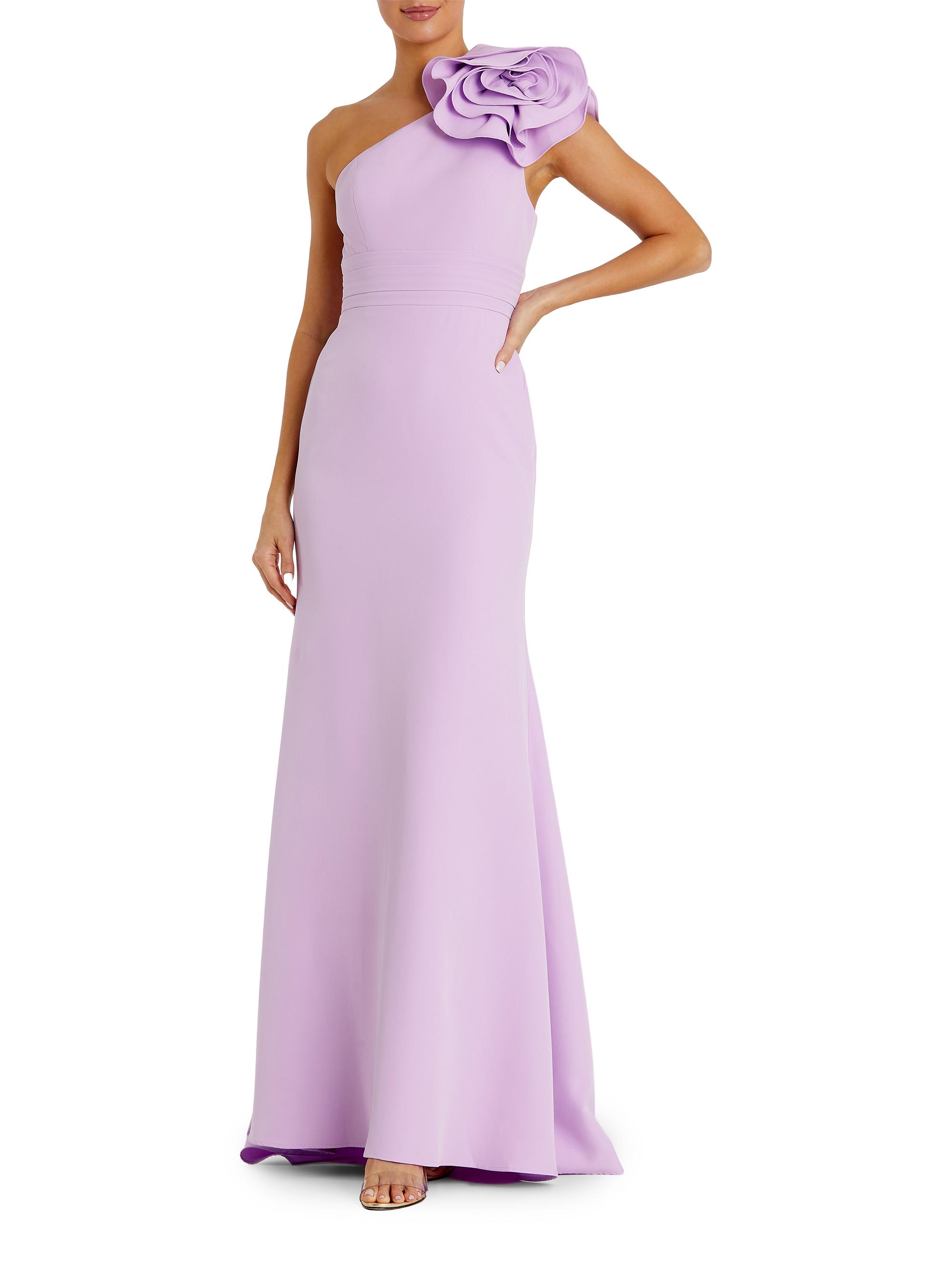 Mac Duggal Women's Crepe Flower One-Shoulder Gown - Lilac