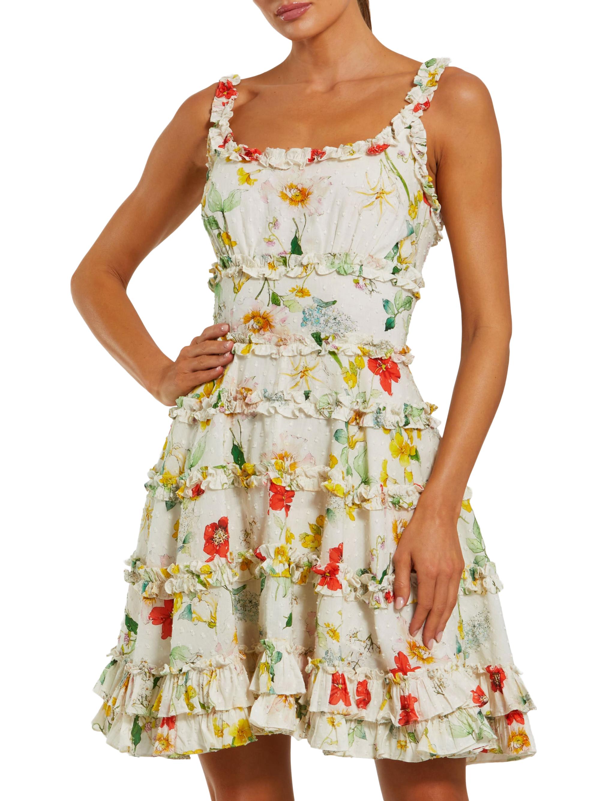 Mac Duggal Women's Floral Ruffle Scoopneck Minidress -  Multi