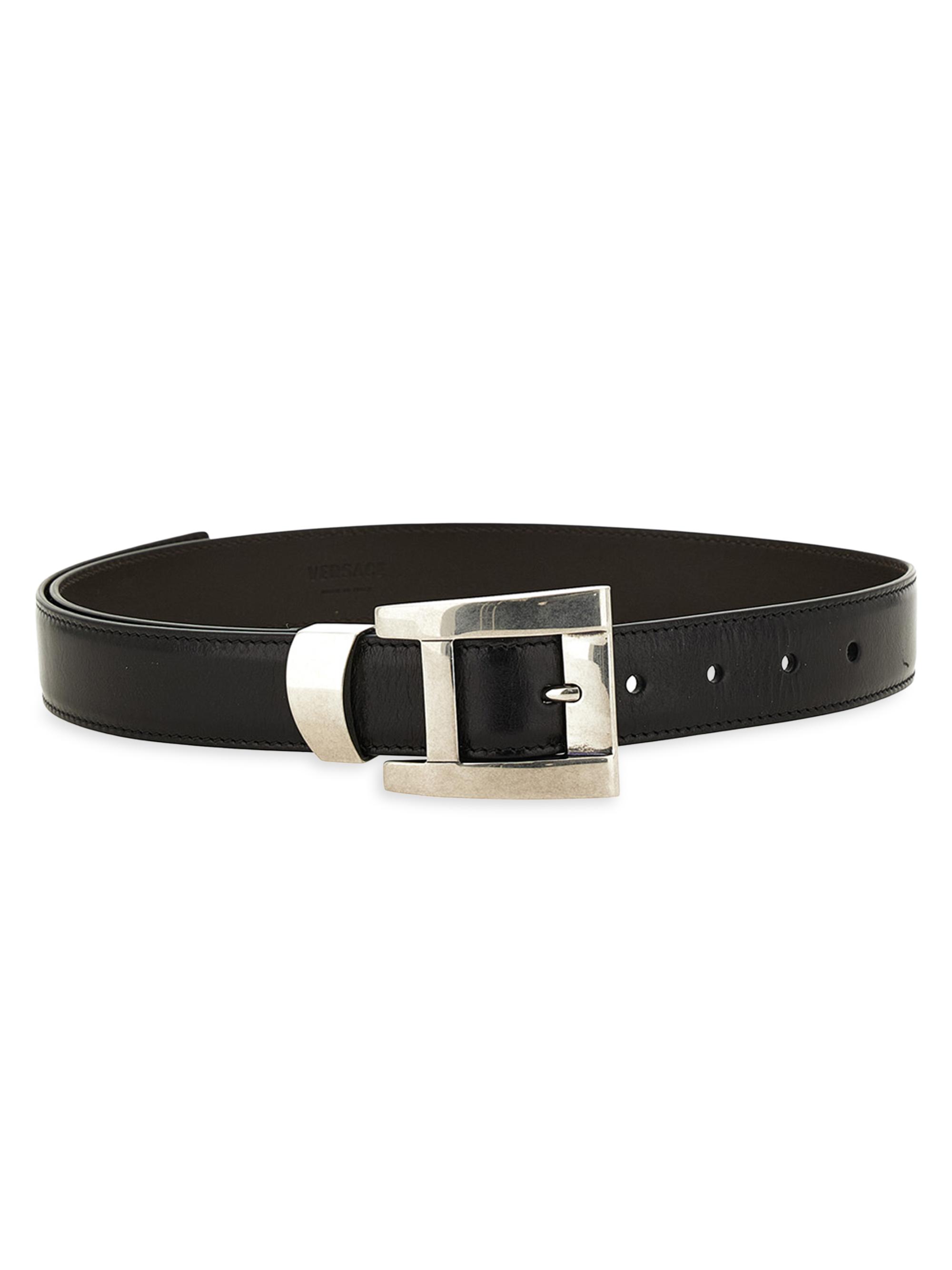 Versace Women's Leather Belt - Black Palladium