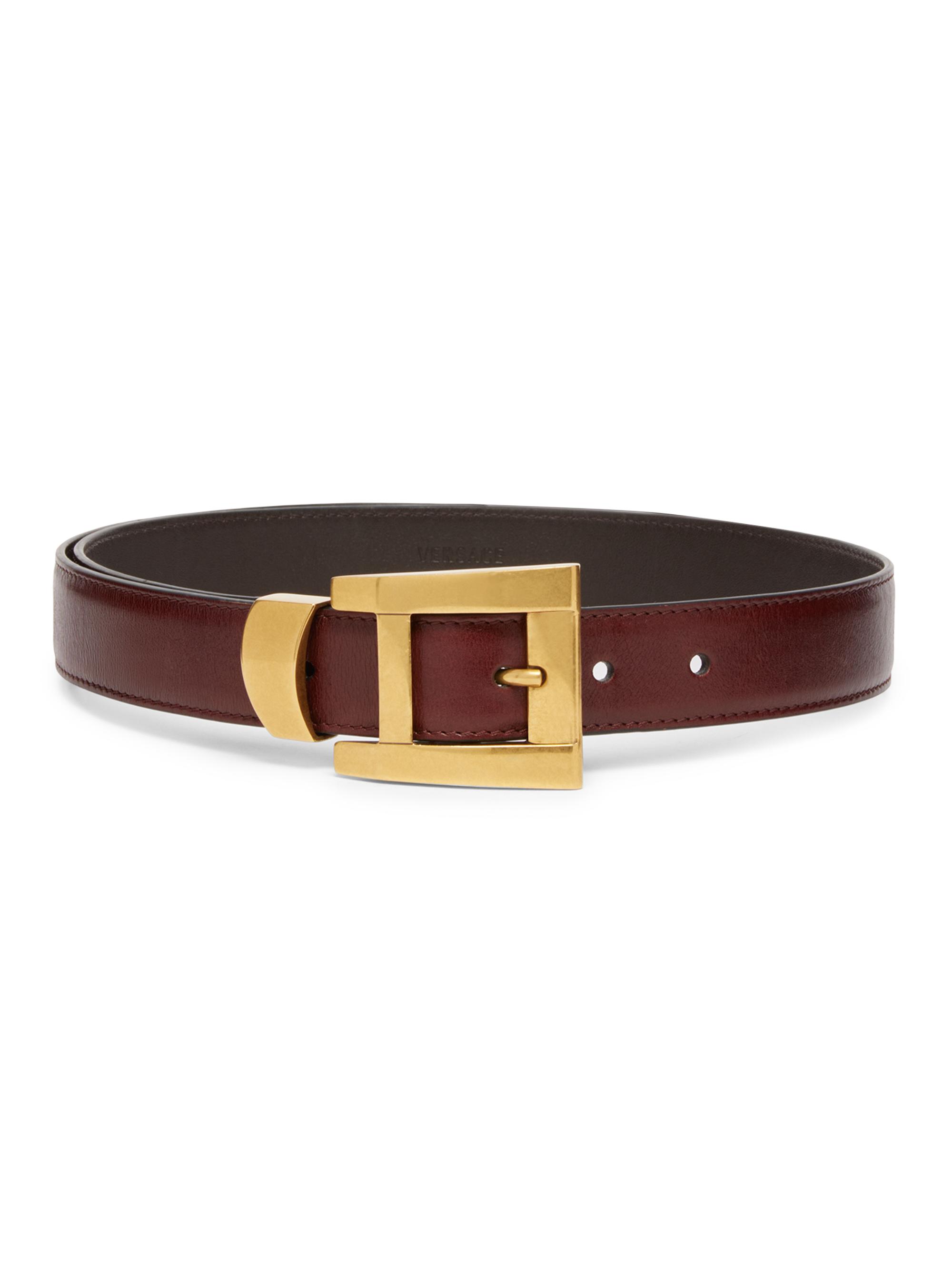 Versace Women's Leather Belt - Taupe Gold | Thumbnail 2