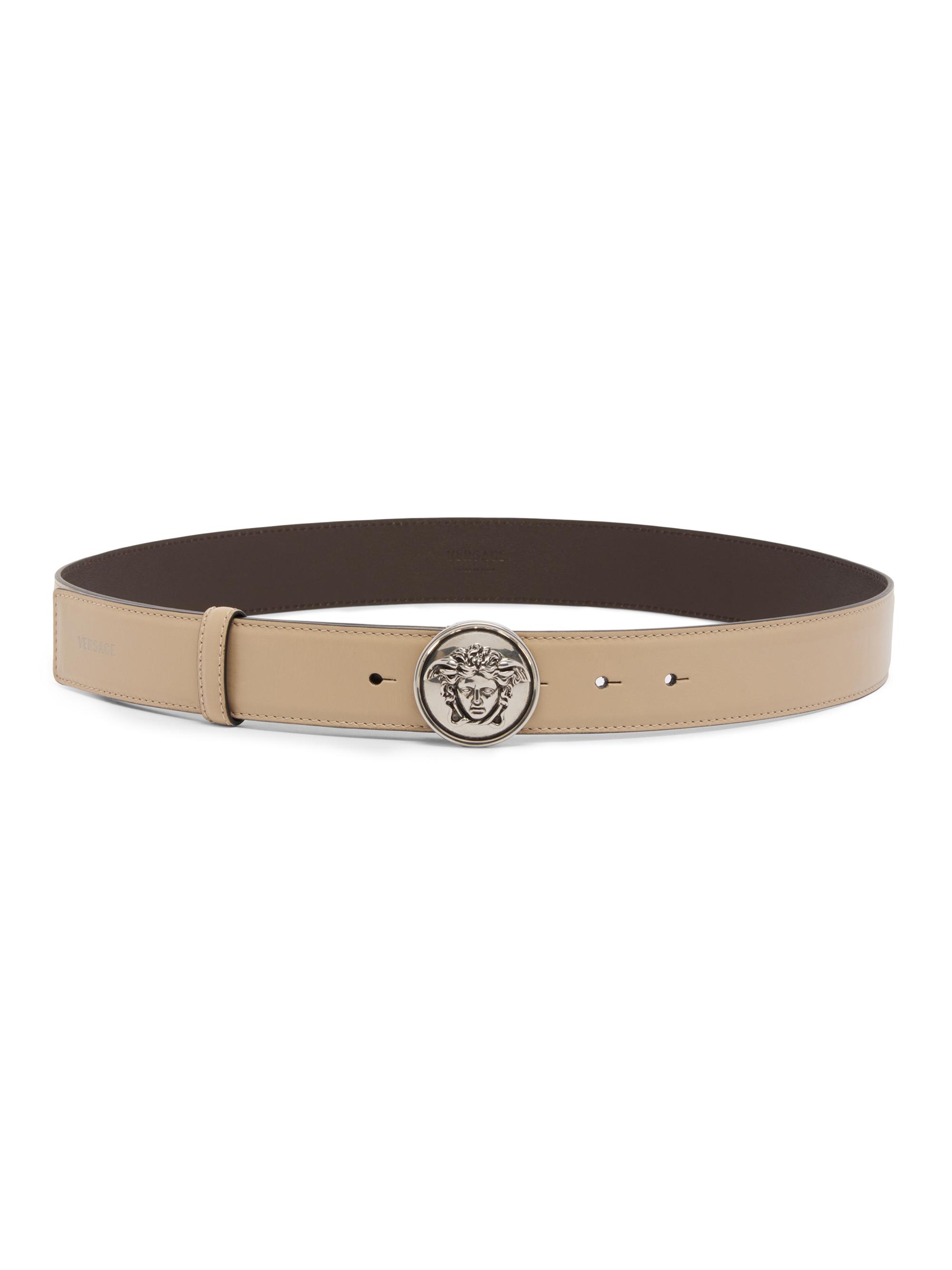 Versace Women's Medusa Leather Belt - Dove Grey | Thumbnail 3