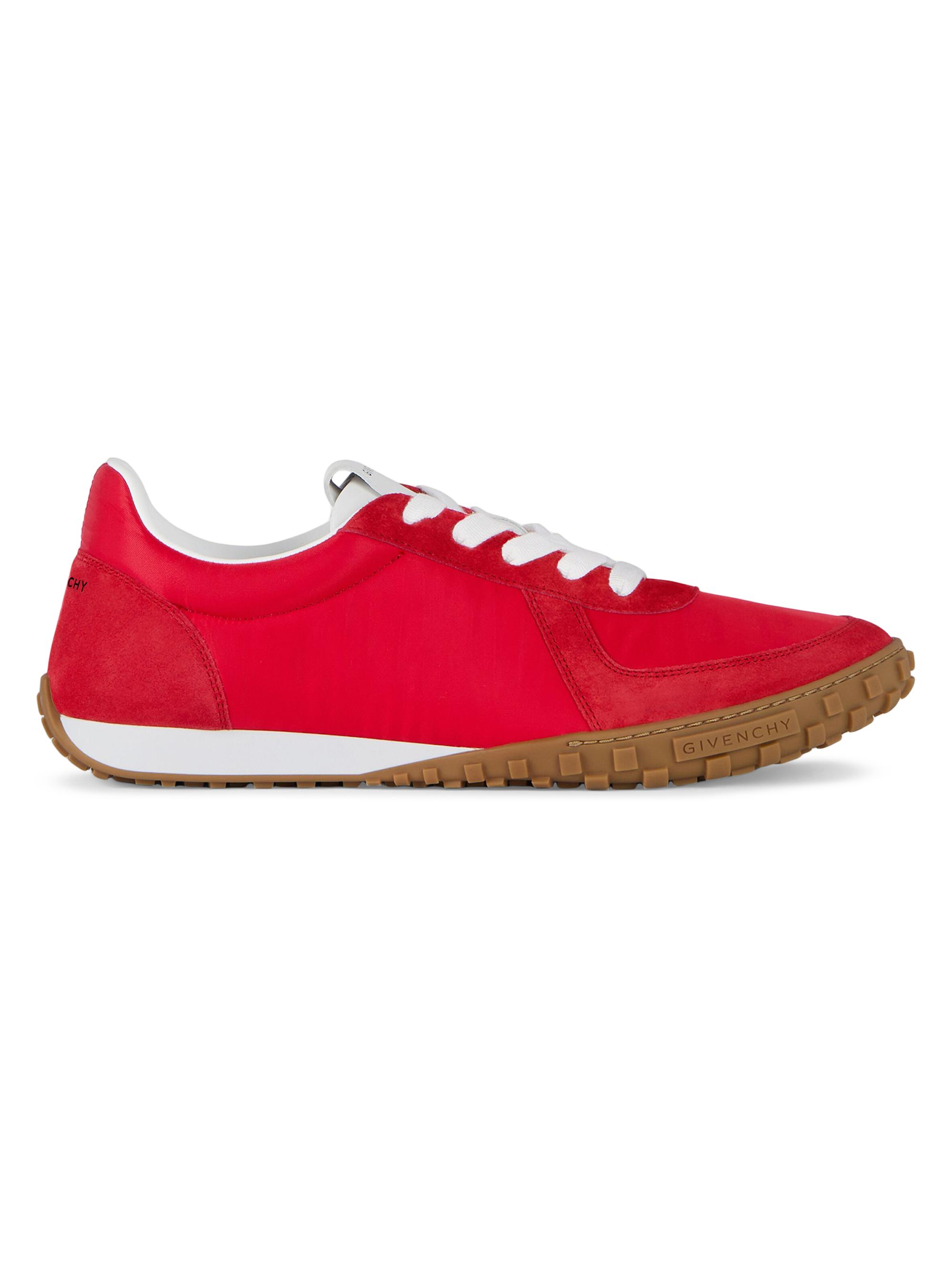 Givenchy Men's Glide Sneakers in Nylon and Suede - Vermillon