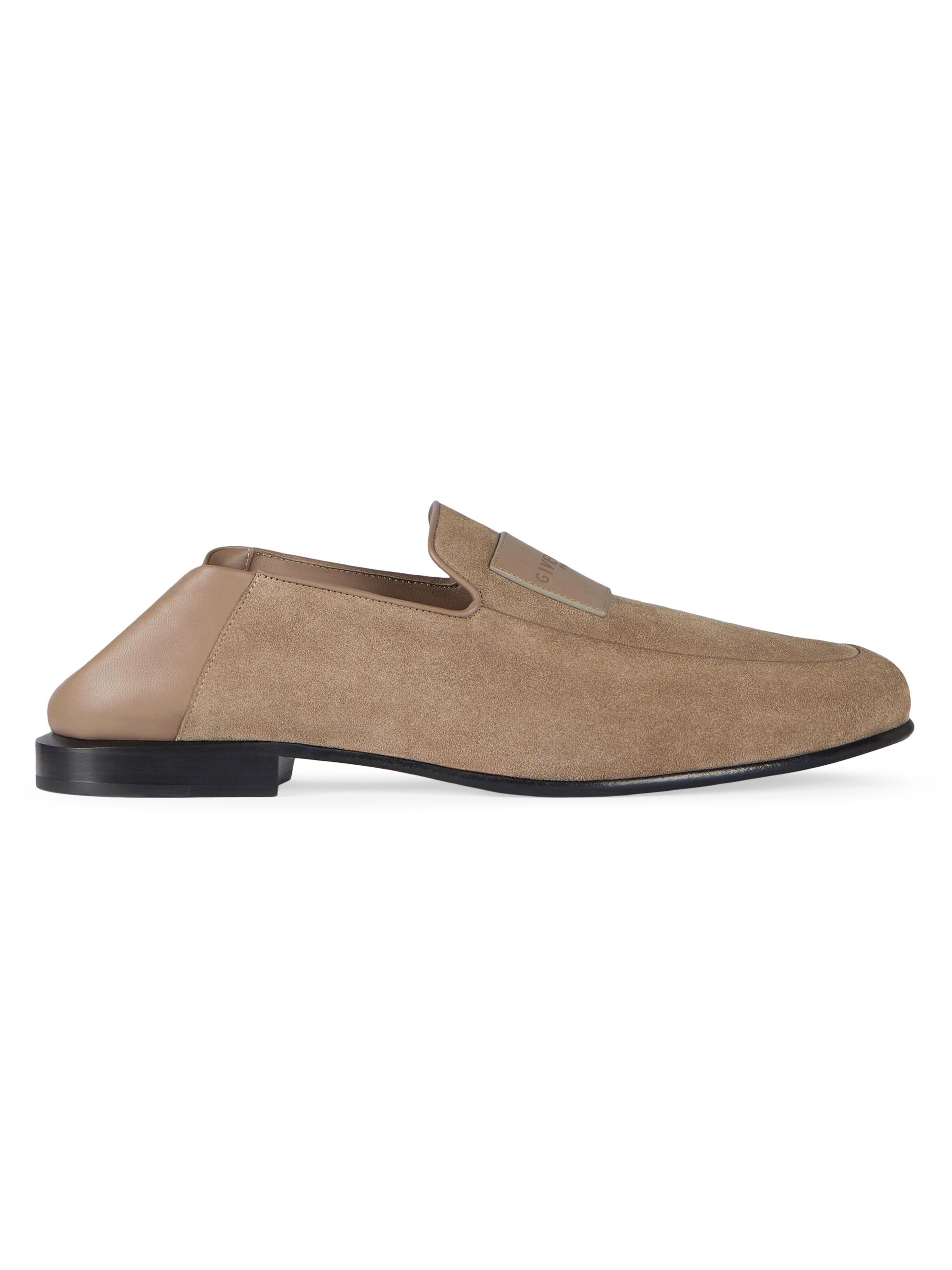 Givenchy Men's Label Loafers in Suede - Taupe