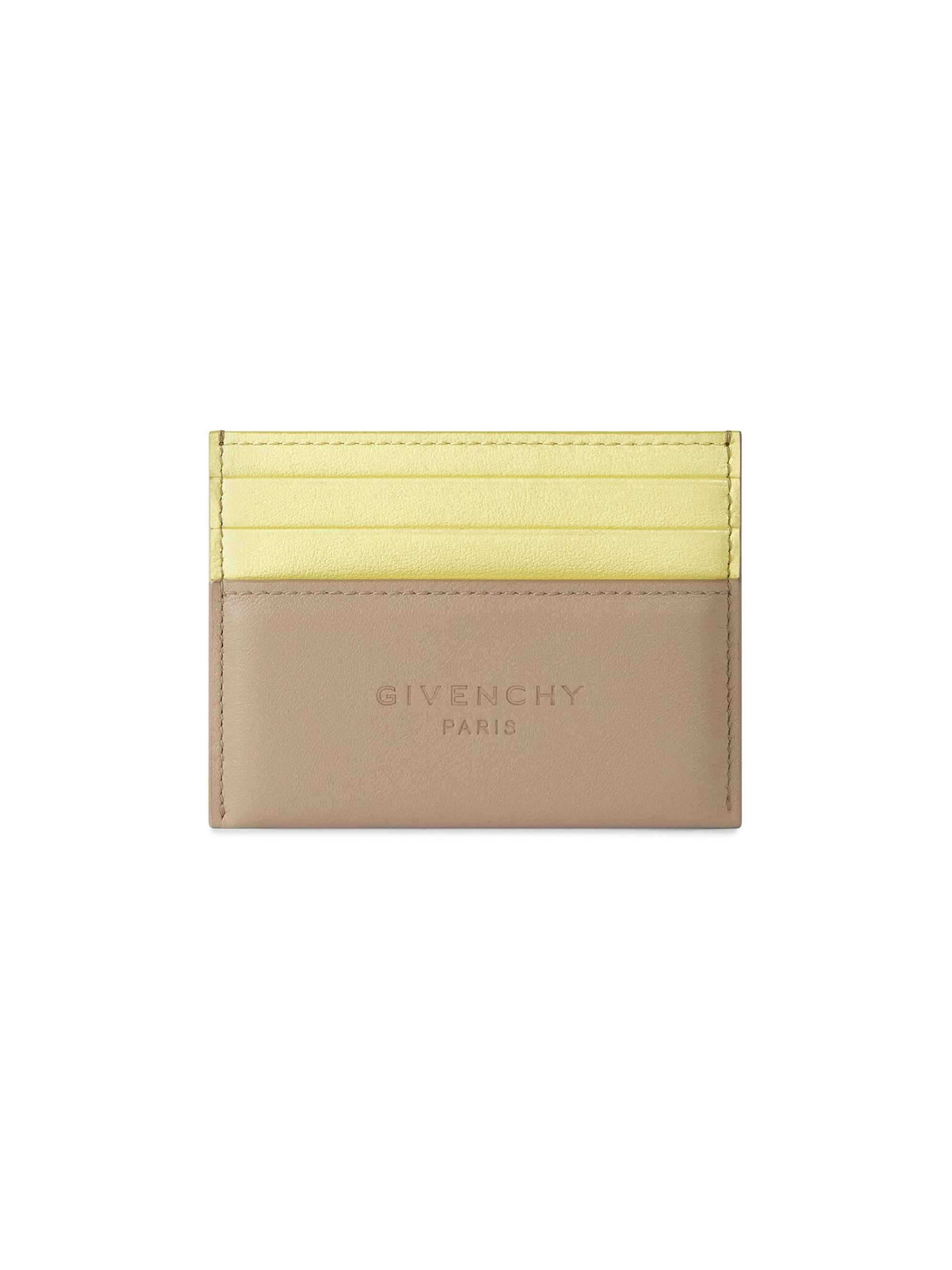 Givenchy Men's Antigona Stamped Bicolored Card Holder in Leather - Beige Yellow | Thumbnail 3