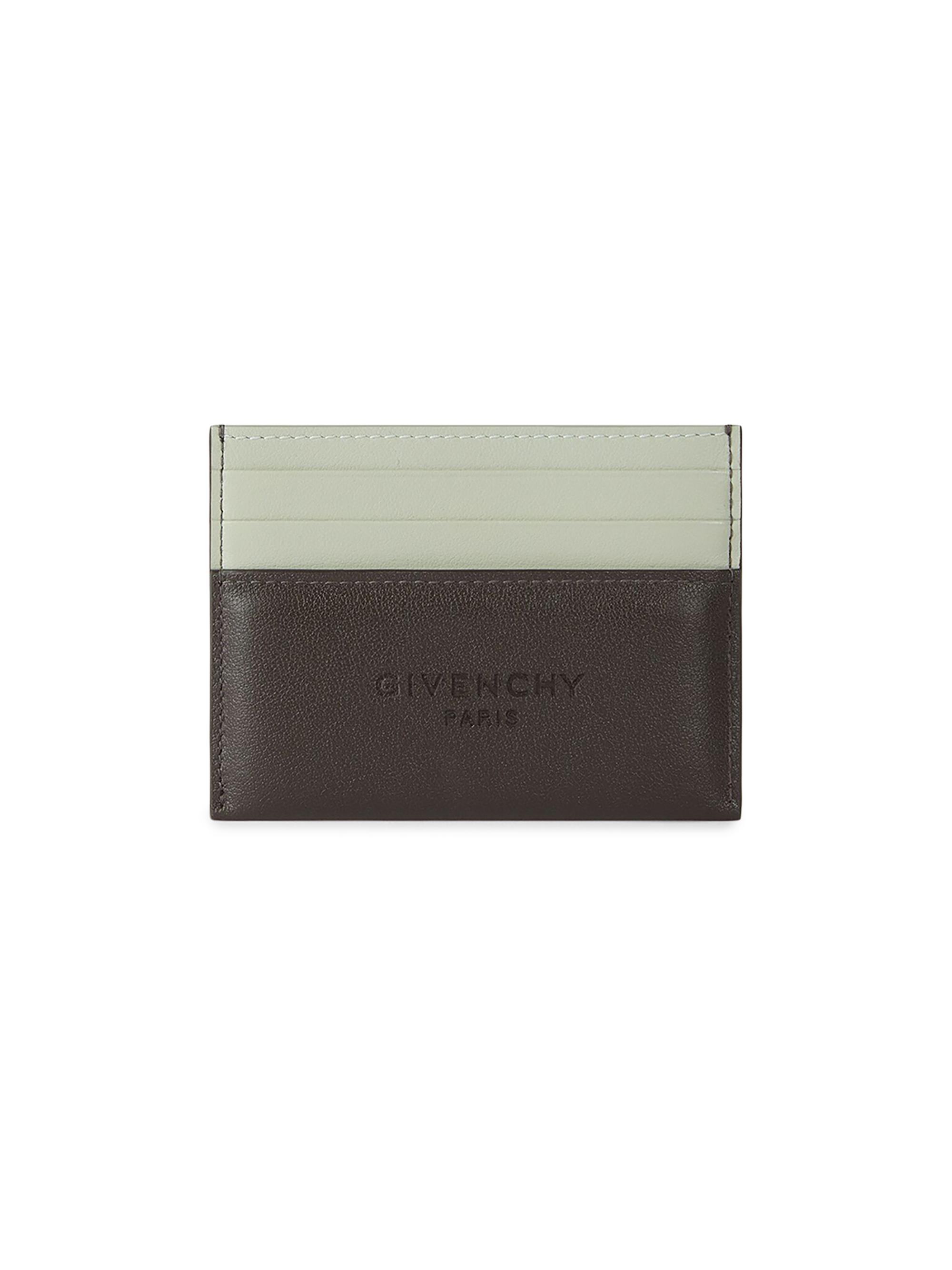 Givenchy Men's Antigona Stamped Bicolored Card Holder in Leather - Green Brown | Thumbnail 3
