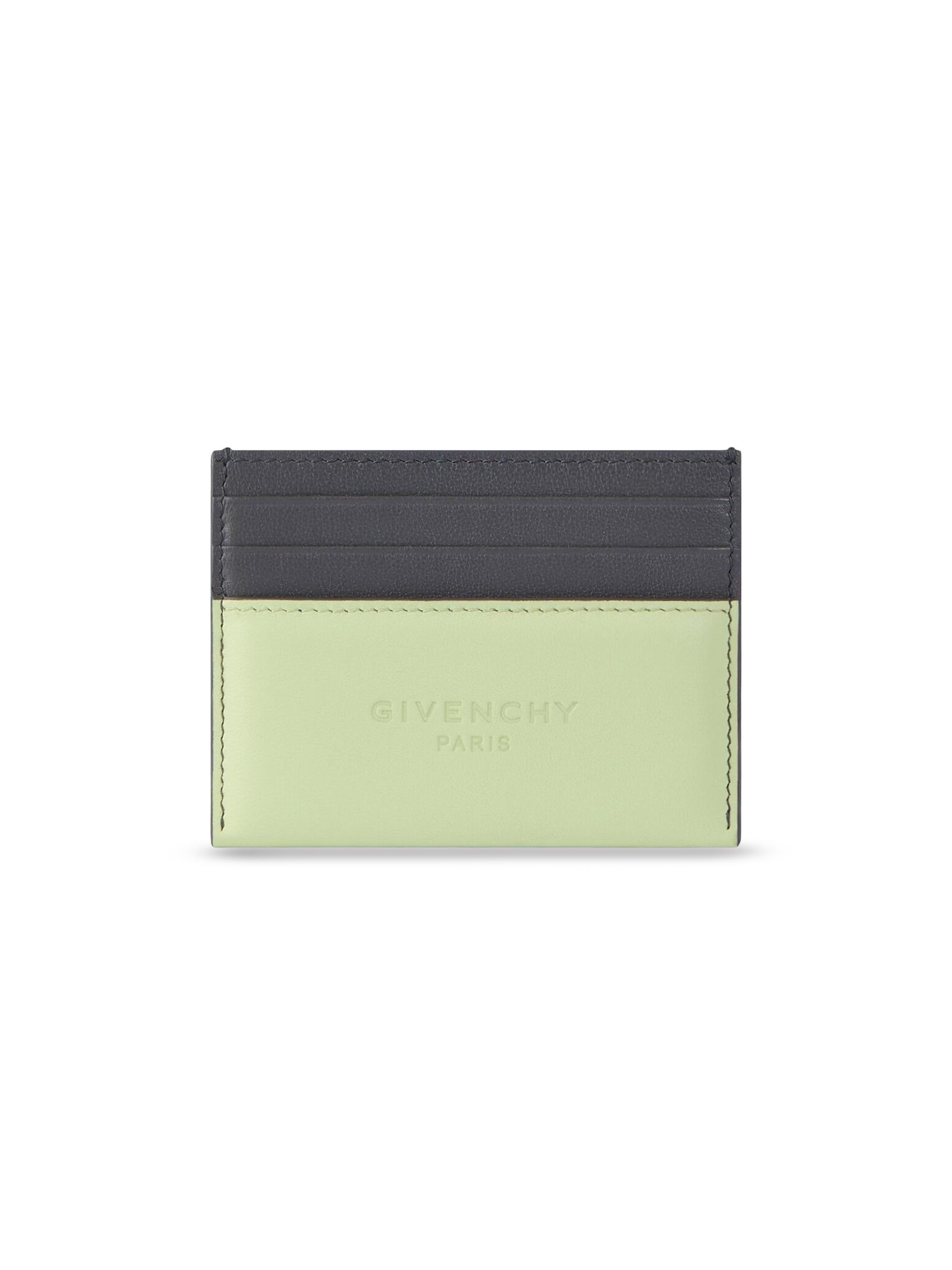 Givenchy Men's Antigona Stamped Bicolored Card Holder in Leather - Pale Green | Thumbnail 3