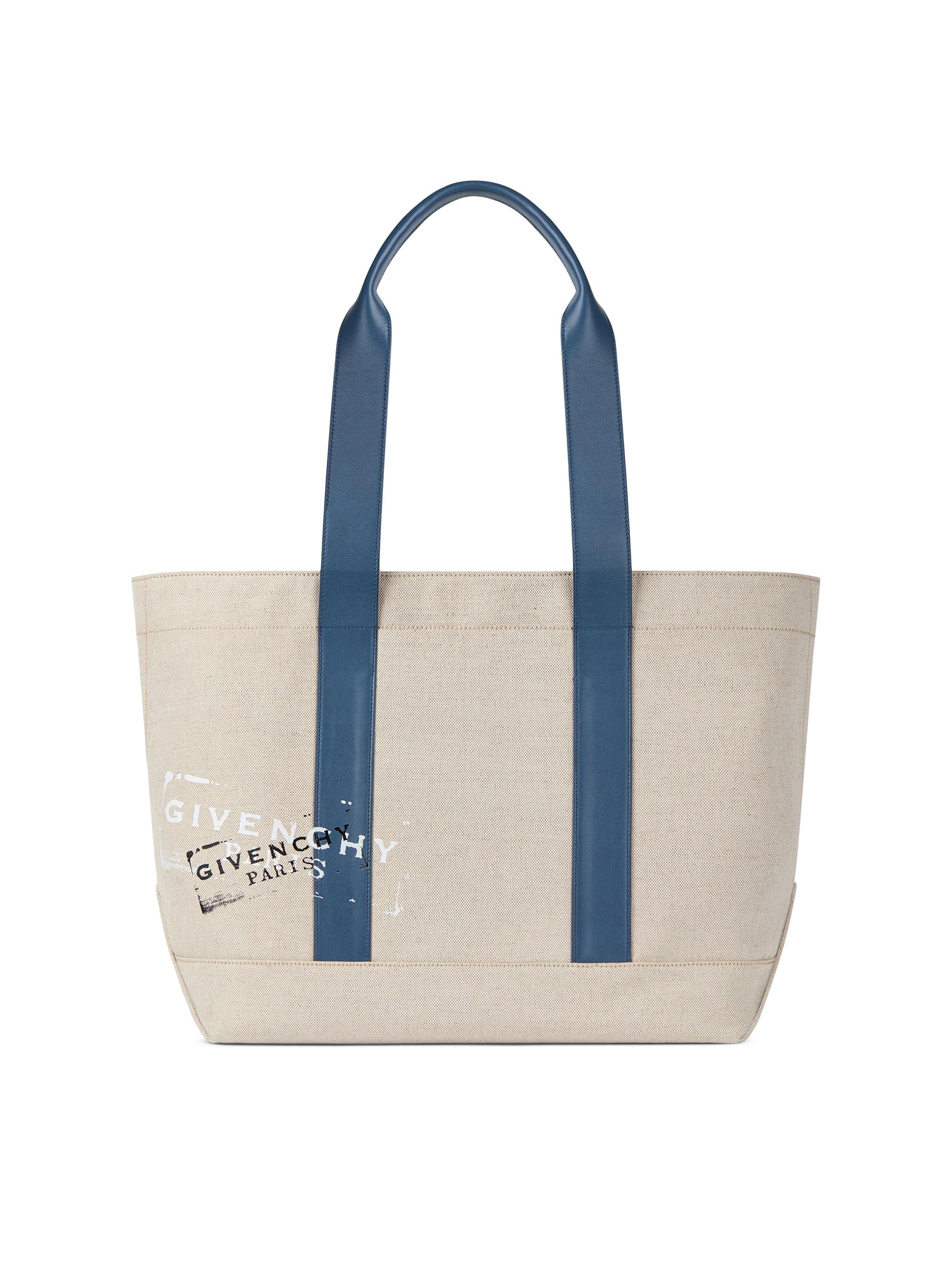Givenchy Men's Tote Bag in Canvas - Beige Blue