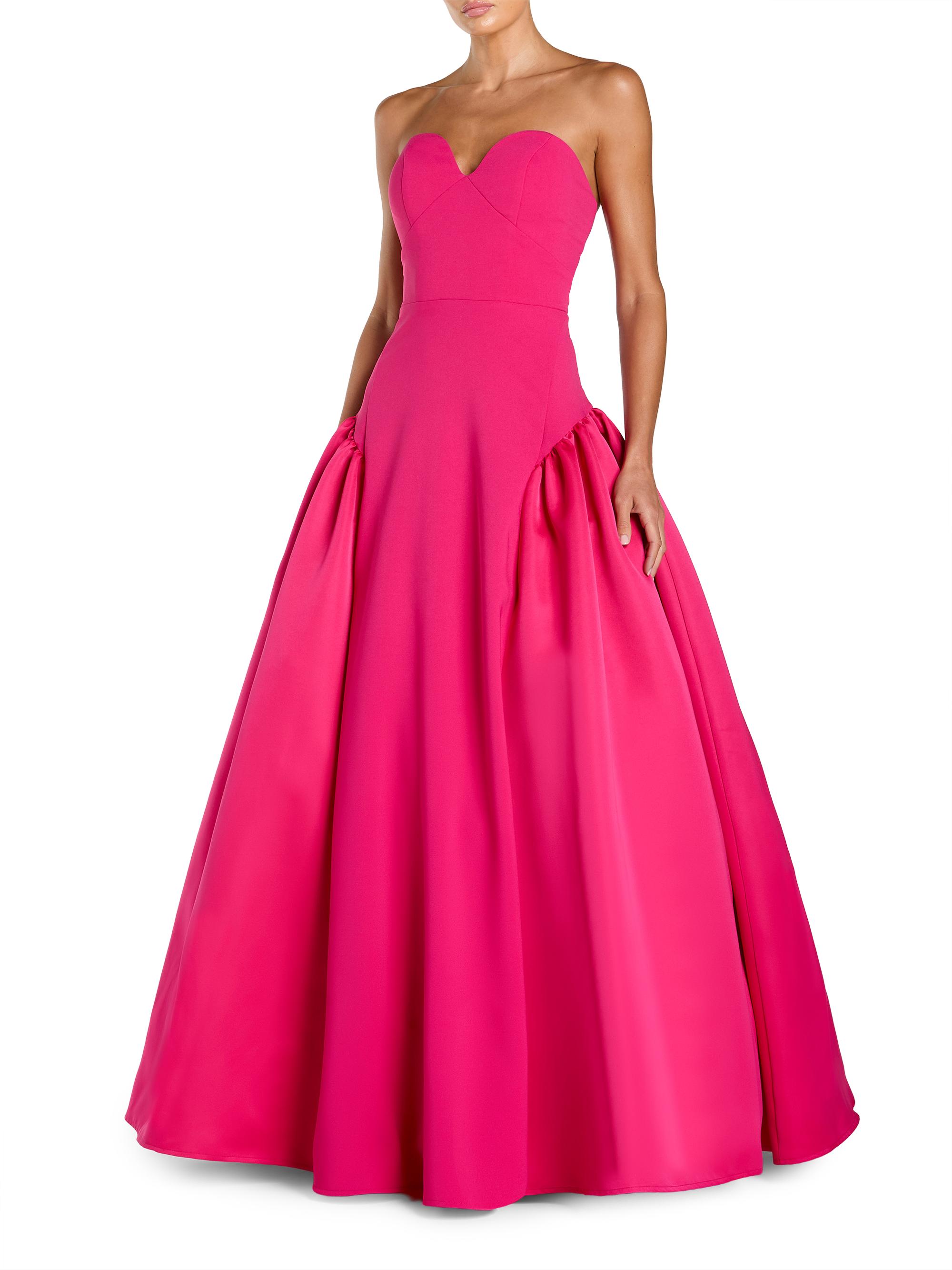 Mac Duggal Women's Crepe-Satin Strapless Gown - Hot Pink