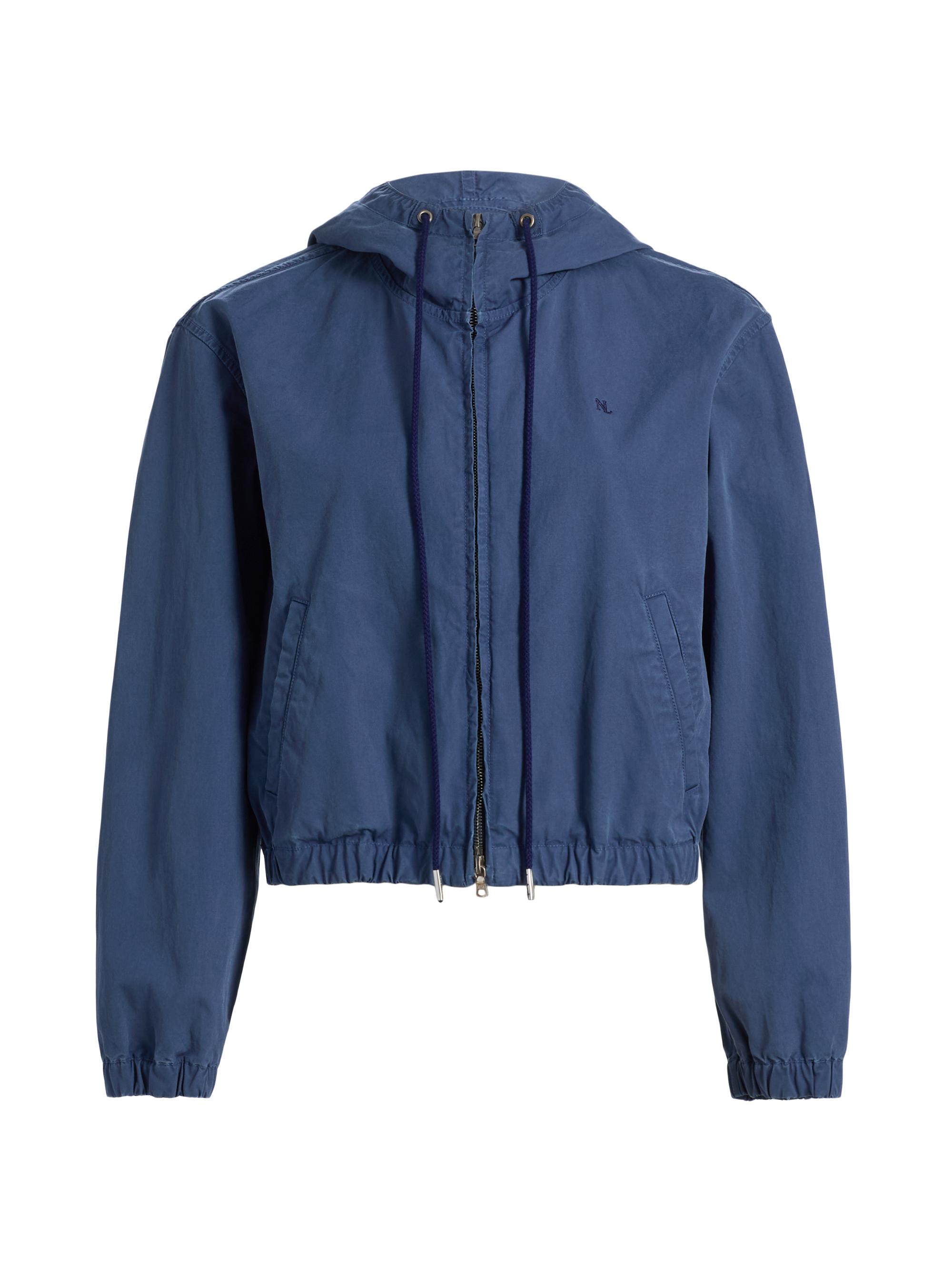 Nili Lotan Women's Clyde Hooded Cotton Windbreaker - Faded Sapphire - Women's Clothing