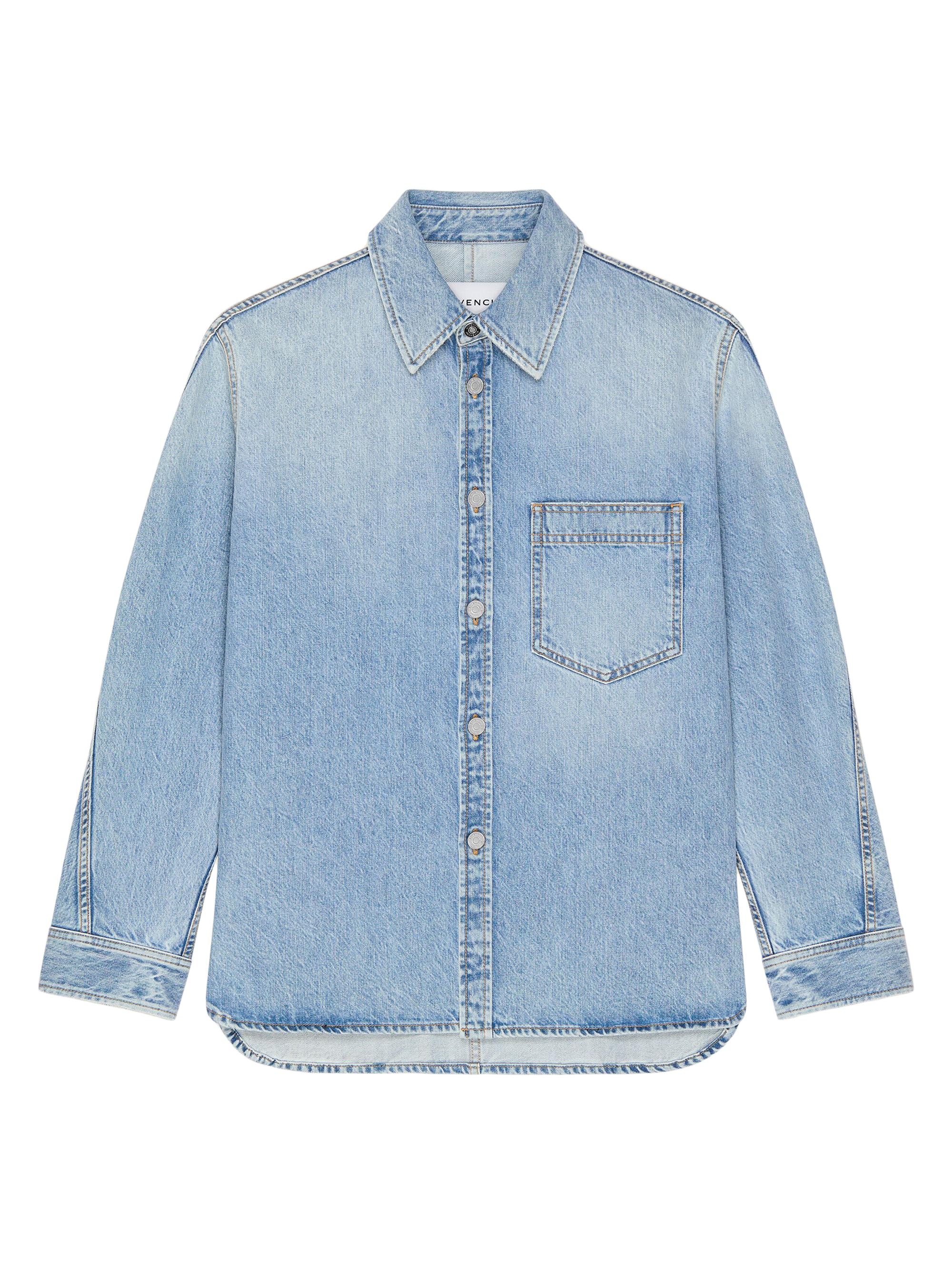 Givenchy Men's Couture Seam Shirt in Denim - Light Blue