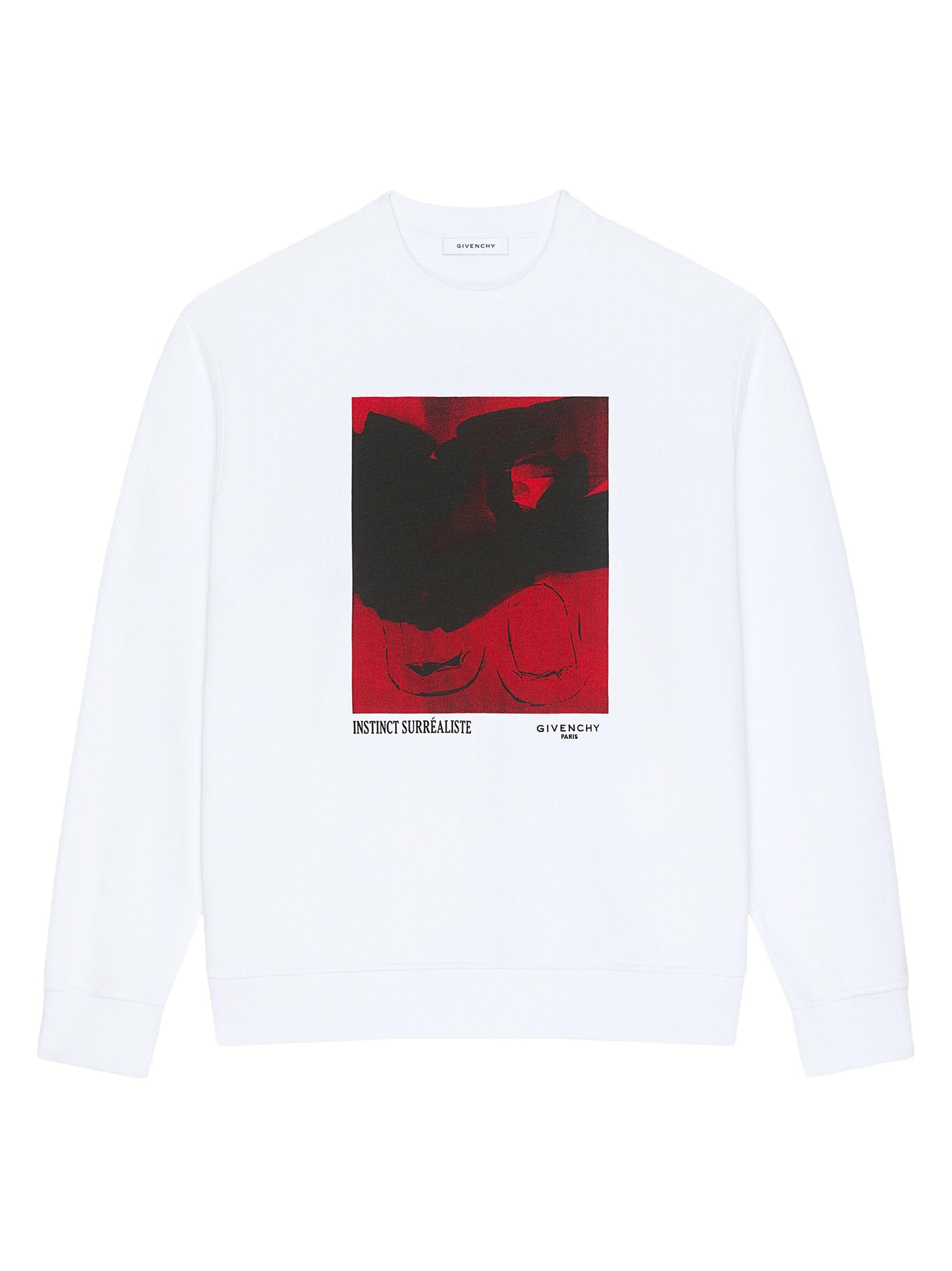 Givenchy Men's Sweatshirt in Fleece with Surrealism Print - White