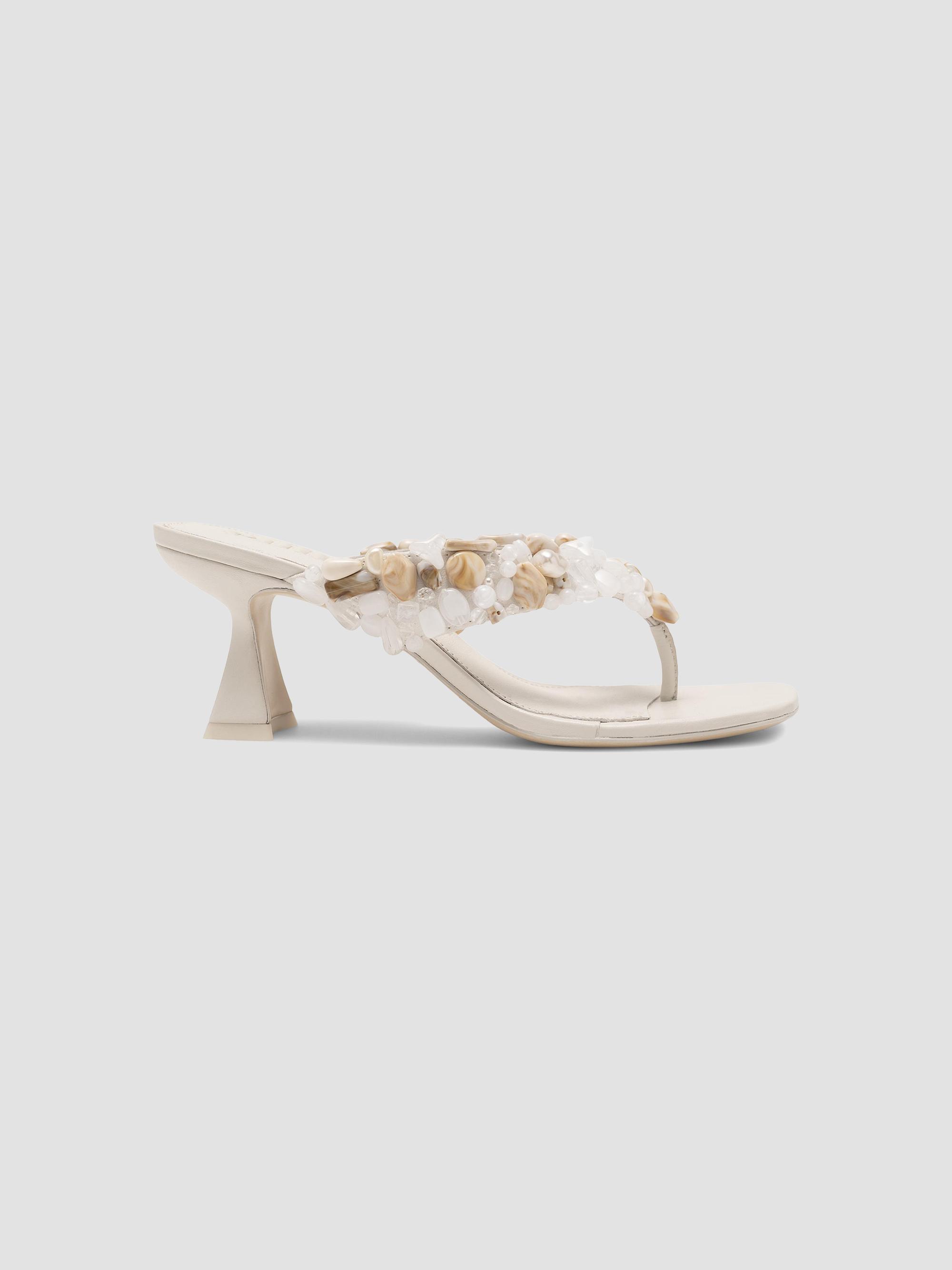 acelent スニーカーミュール シルバー y2k ヒール グランジ Cult Gaia Abi 65MM Embellised Leather Thong Sandals | Saks Fifth