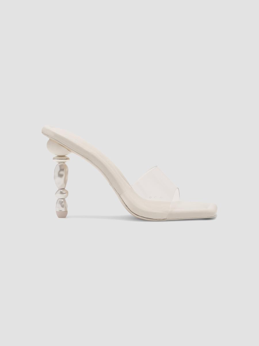 Cult Gaia Mahina 100MM Beaded-Heel Sandals | Saks Fifth Avenue