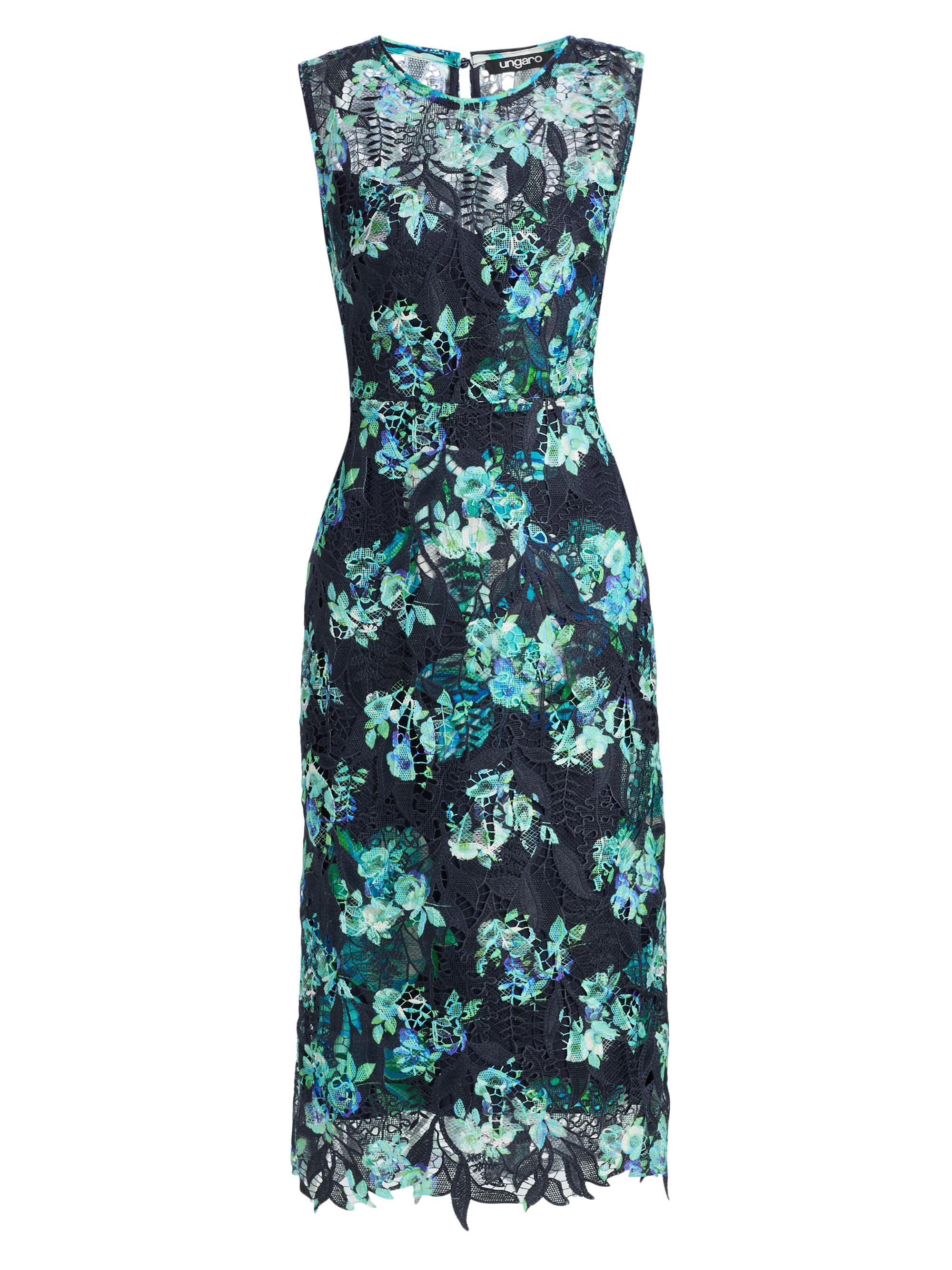 Ungaro Women's Palmer Floral Lace Midi-Dress - Navy Multi