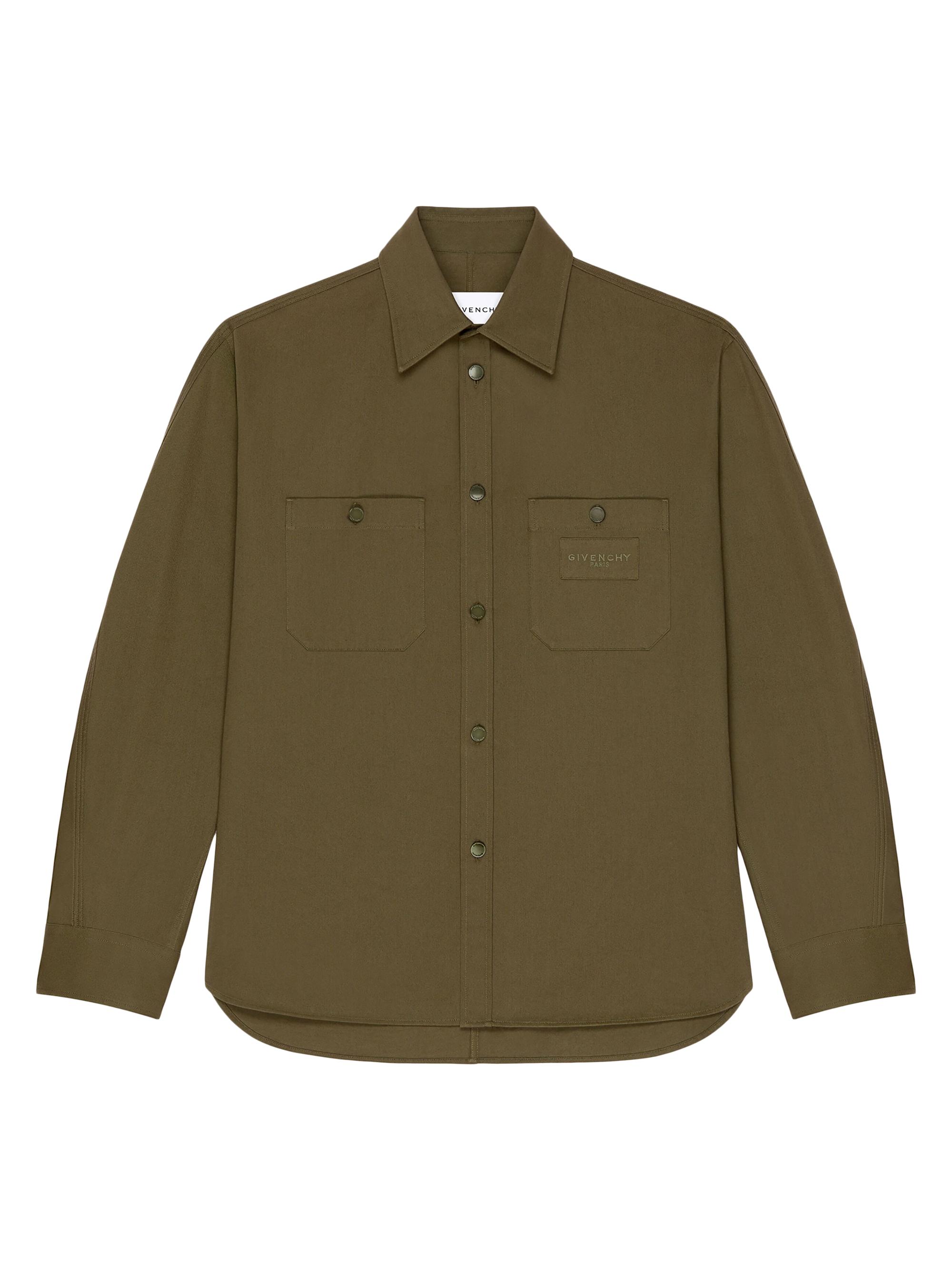 Givenchy Men's Couture Seam Overshirt in Cotton Patch - Khaki