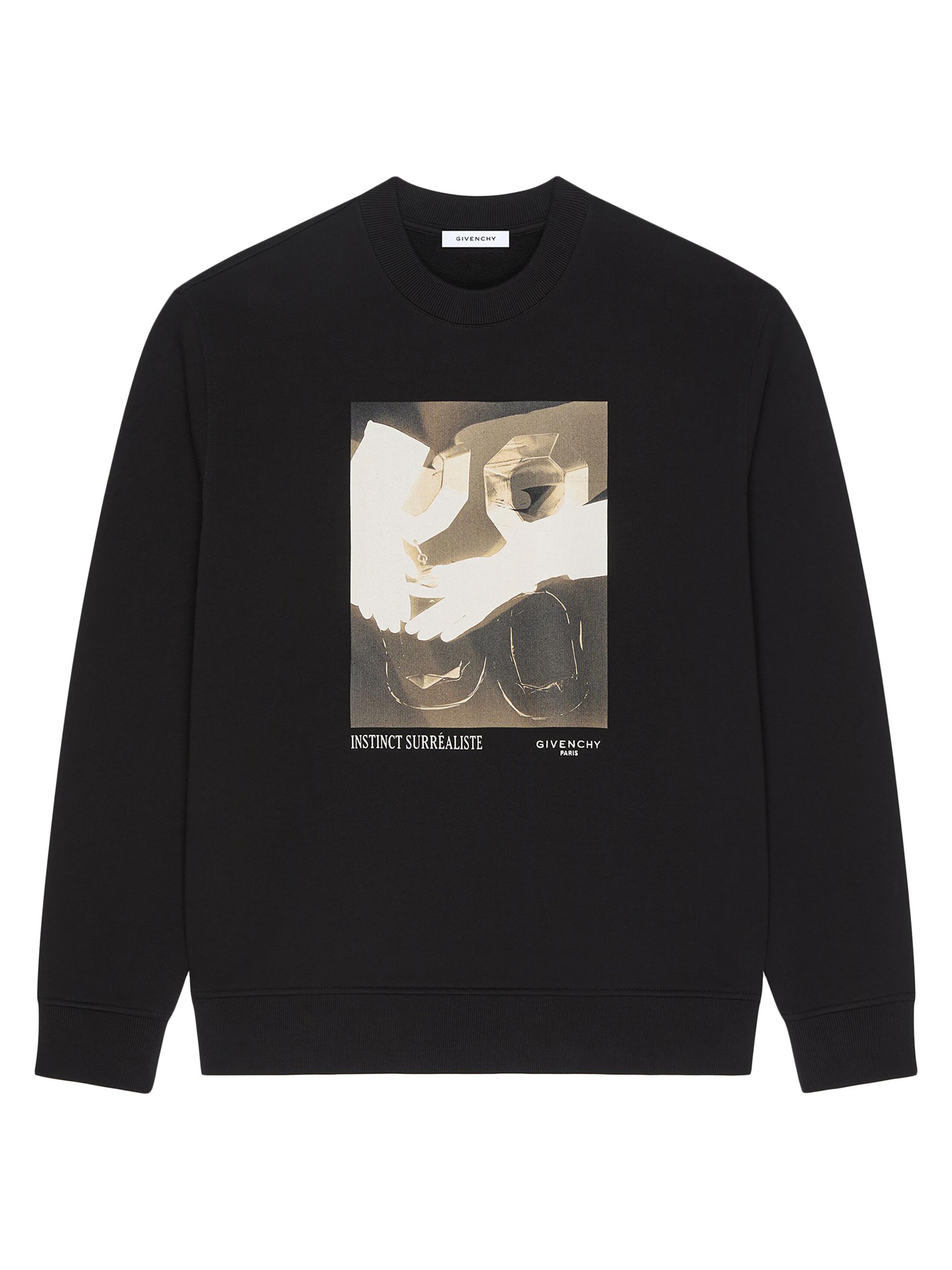 Givenchy Men's Sweatshirt in Fleece with Surrealism Print - Black