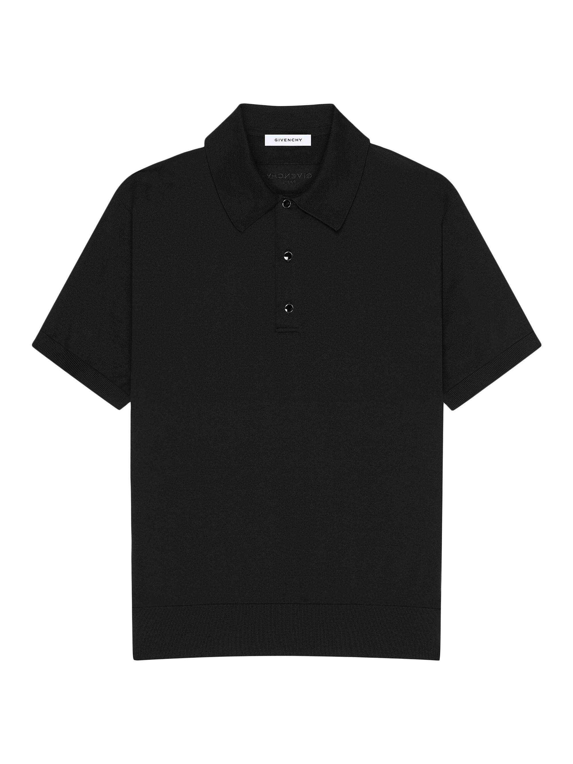 Givenchy Men's Polo Shirt in Cotton with Gros Grain Details - Black