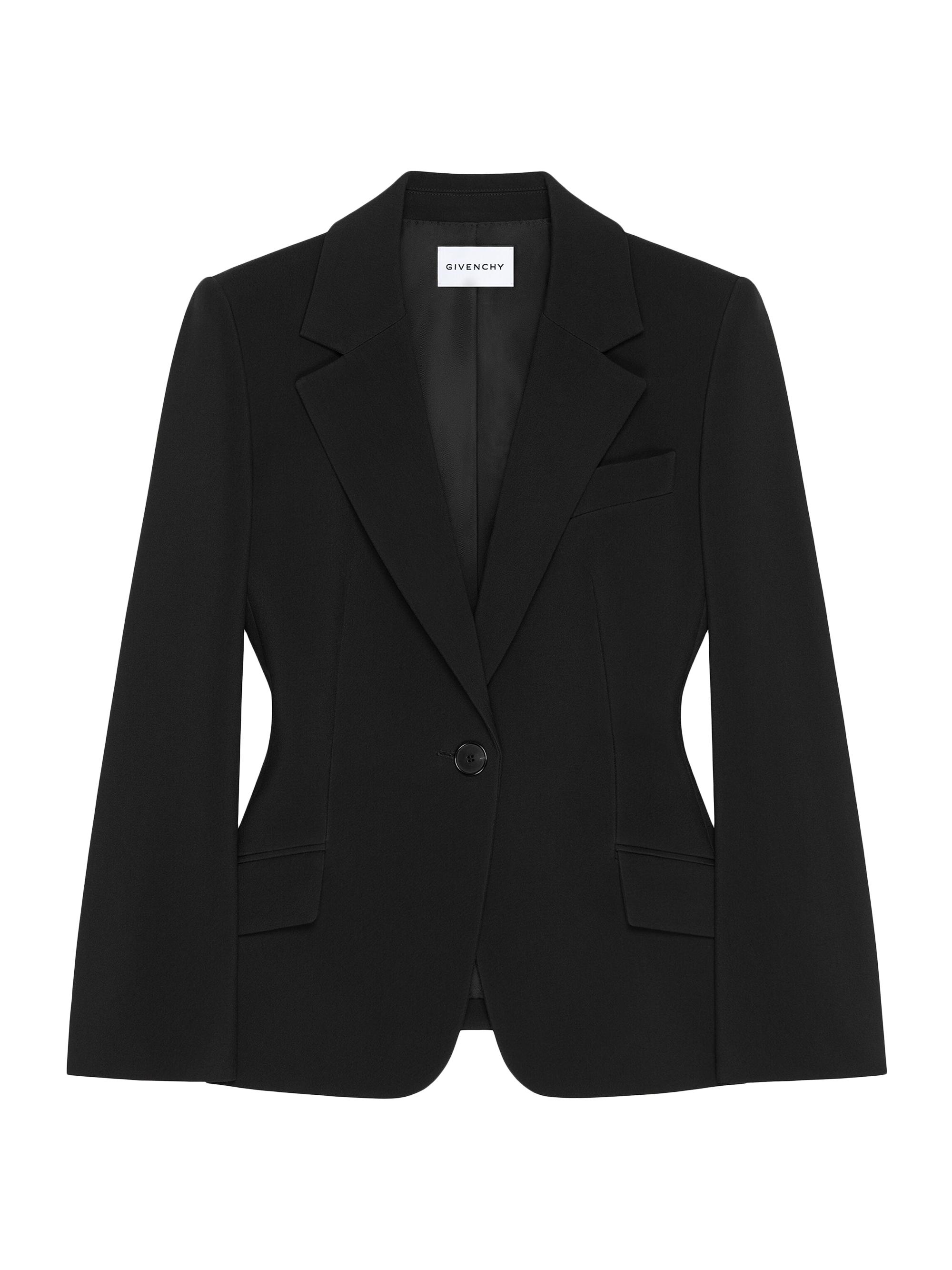 Givenchy Women's Single-Breasted Jacket in Crepe Cady - Black